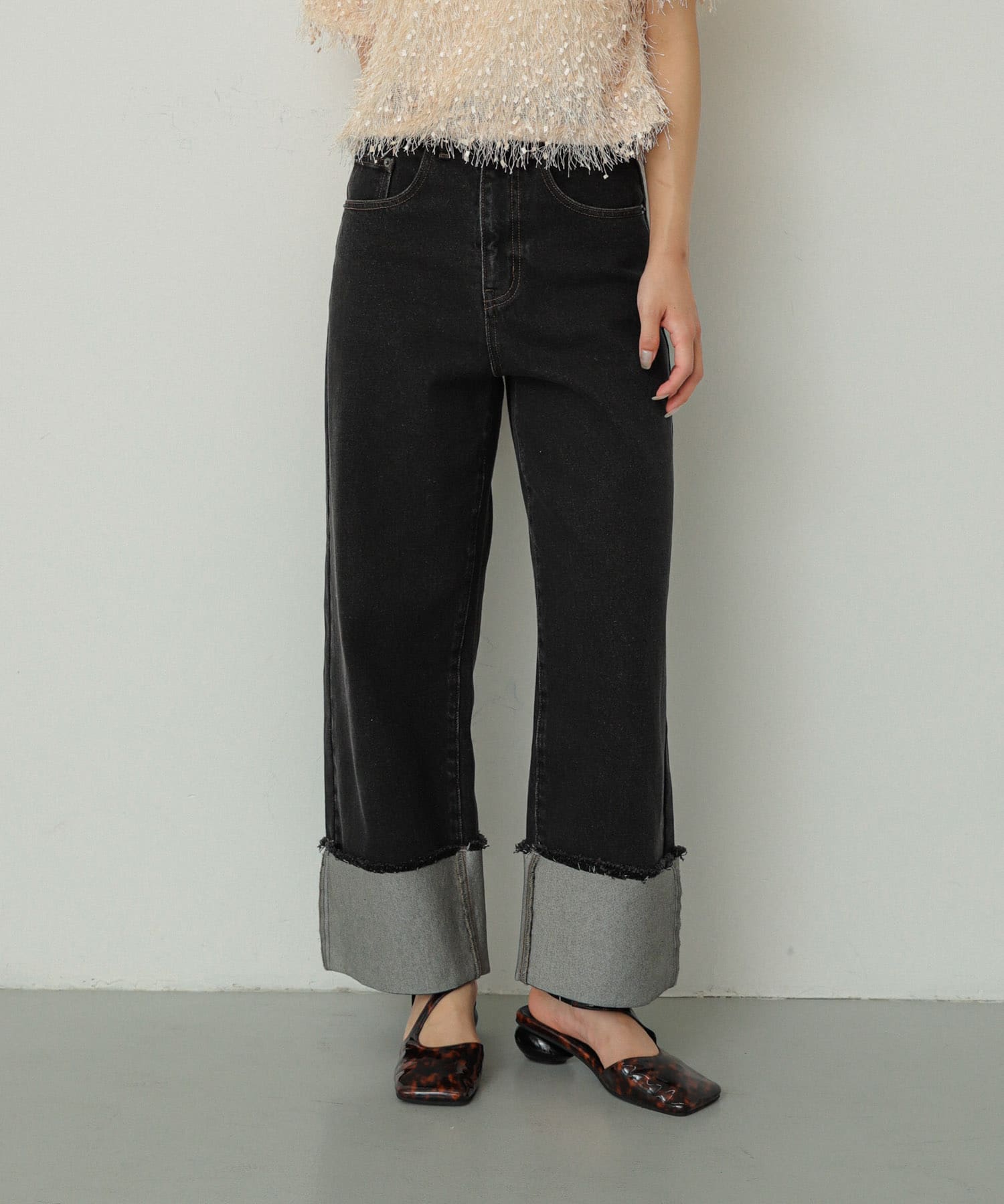 ワイドスクエアシューズ BROWN L