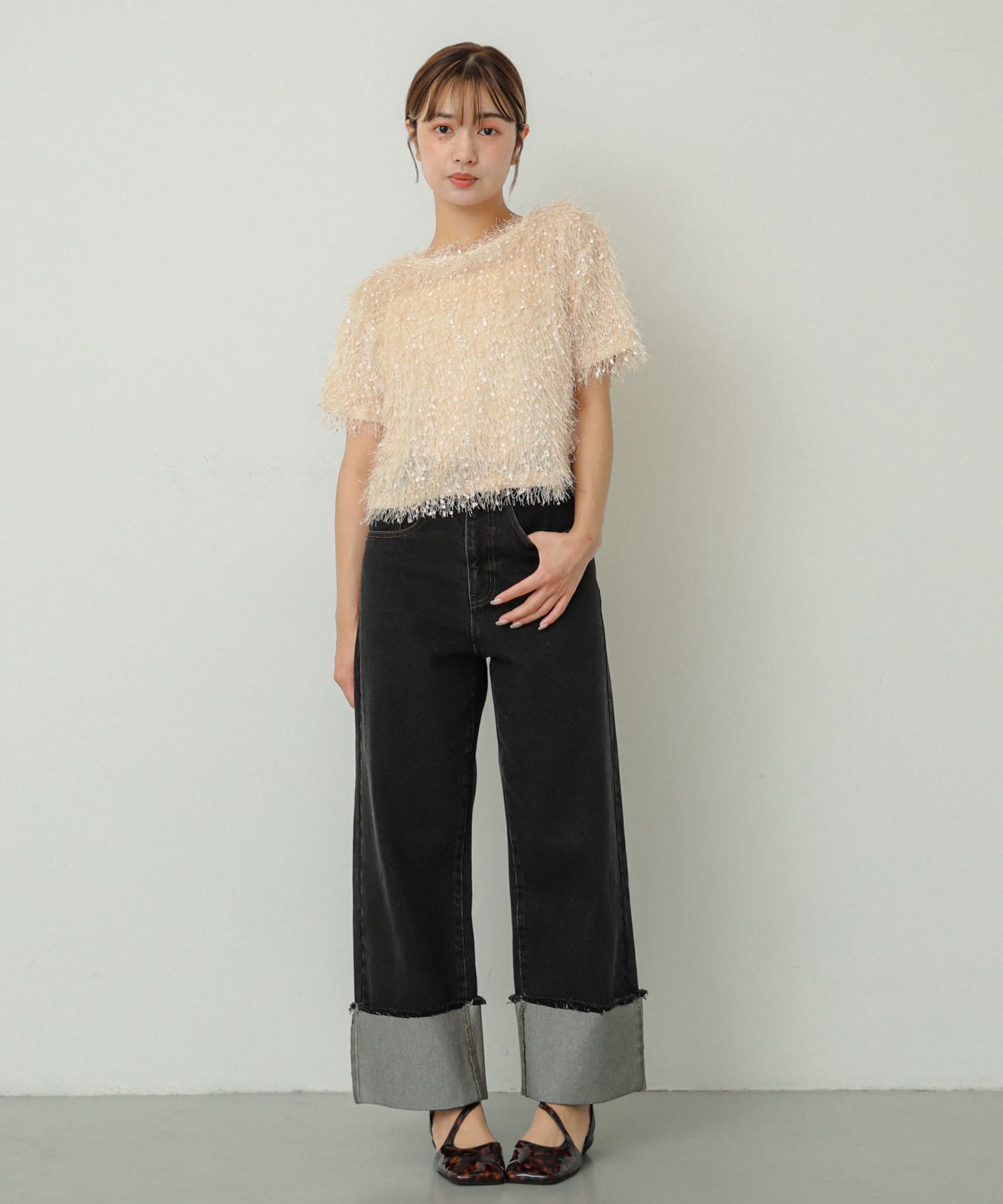 ワイドスクエアシューズ BROWN S