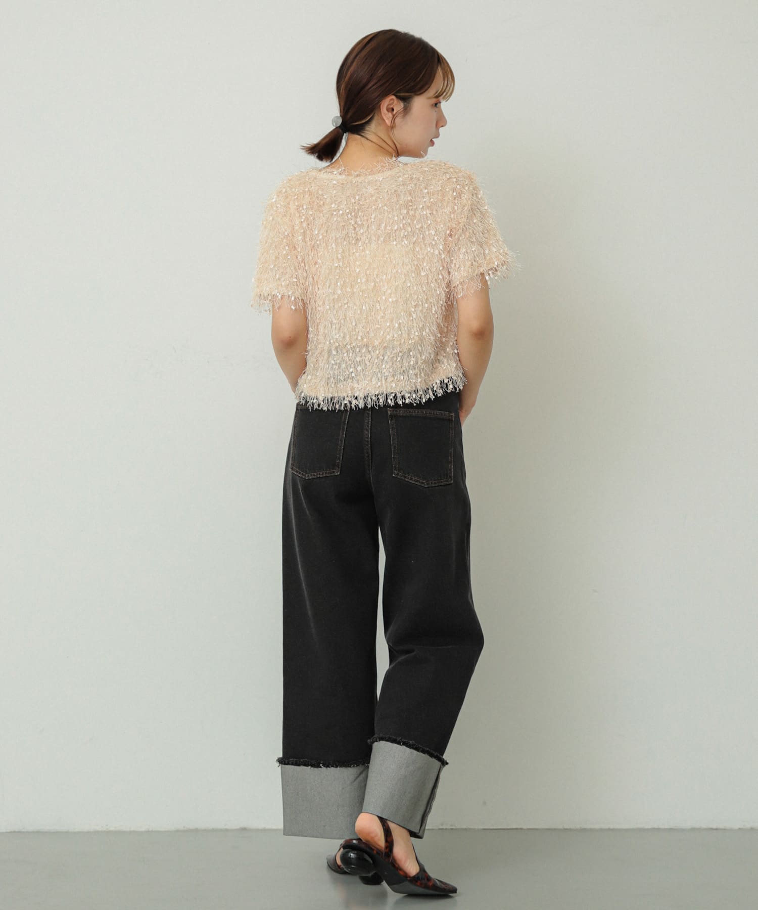 ワイドスクエアシューズ BROWN S