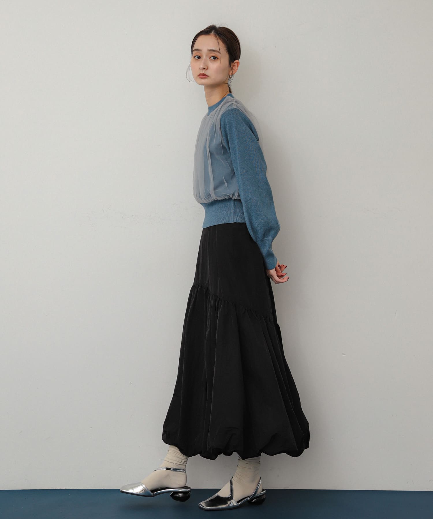 ワイドスクエアシューズ SILVER S