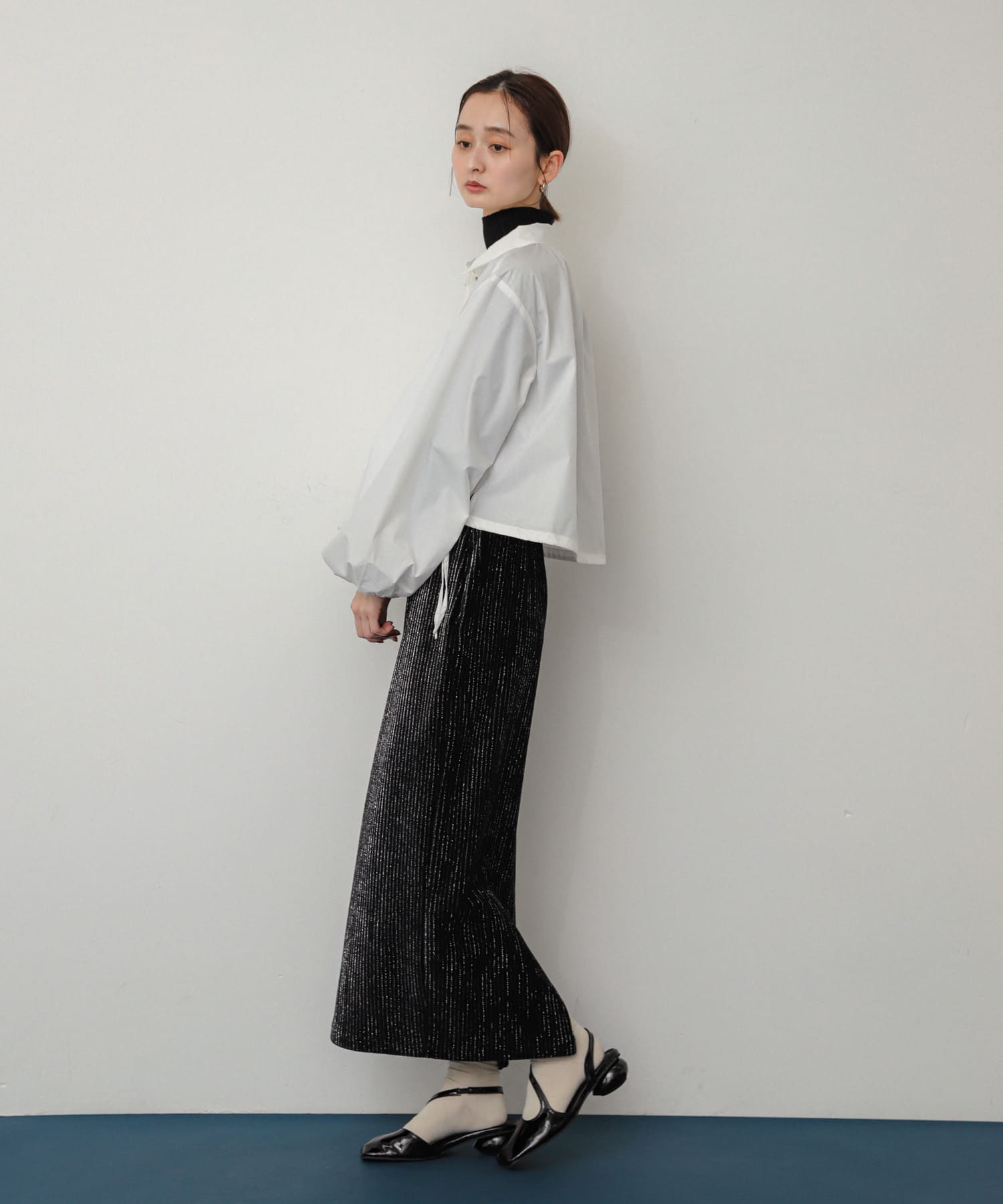 ワイドスクエアシューズ BLACK S