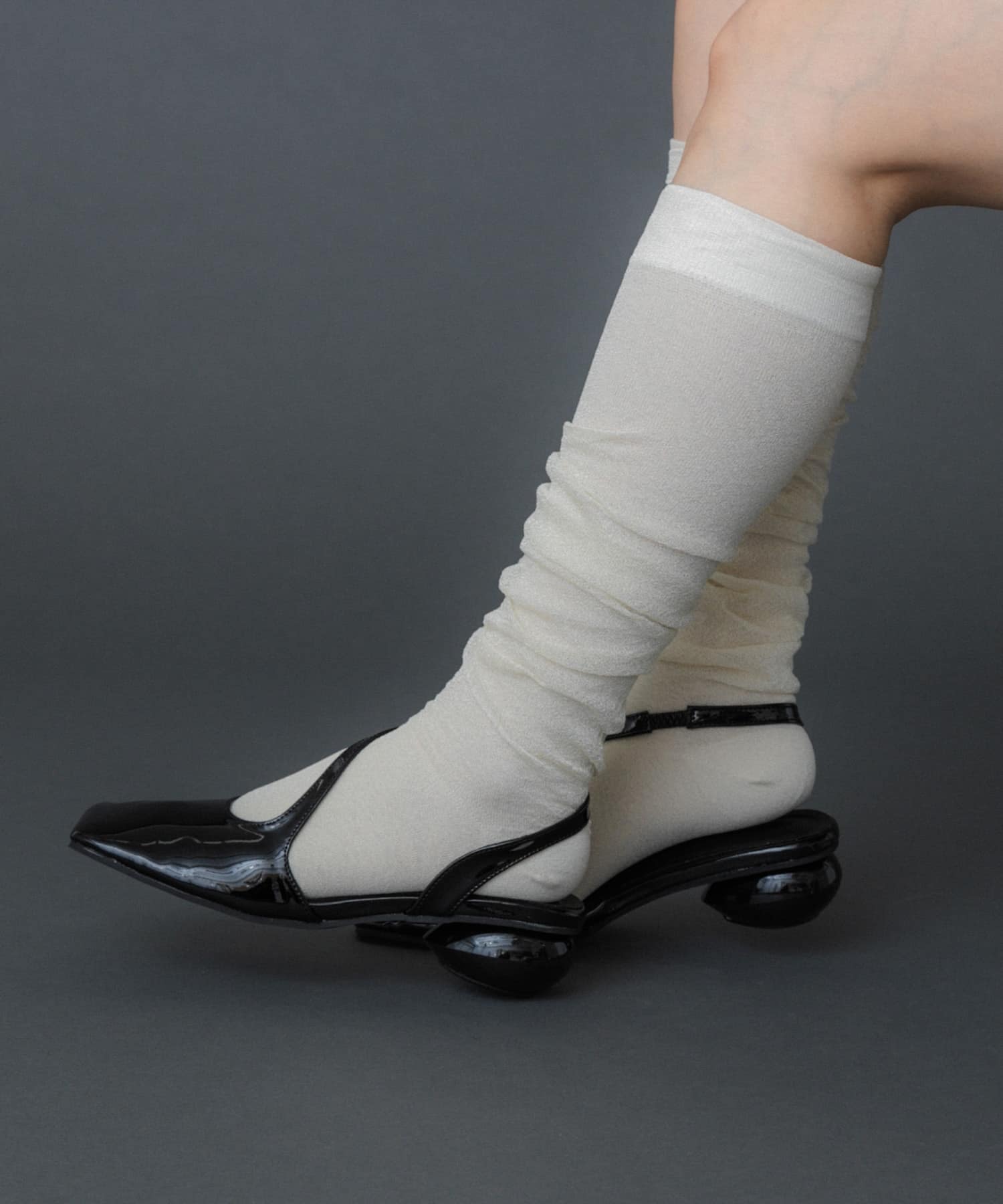 ワイドスクエアシューズ BLACK S