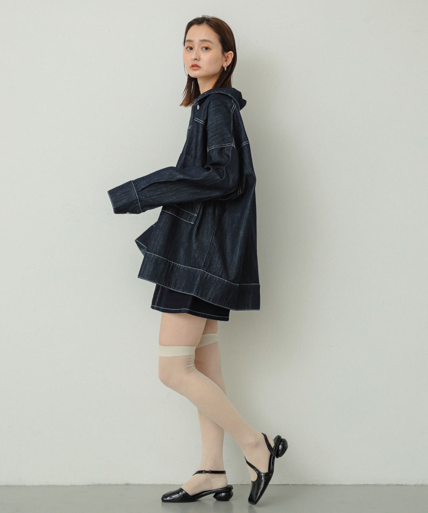 ワイドスクエアシューズ BLACK M