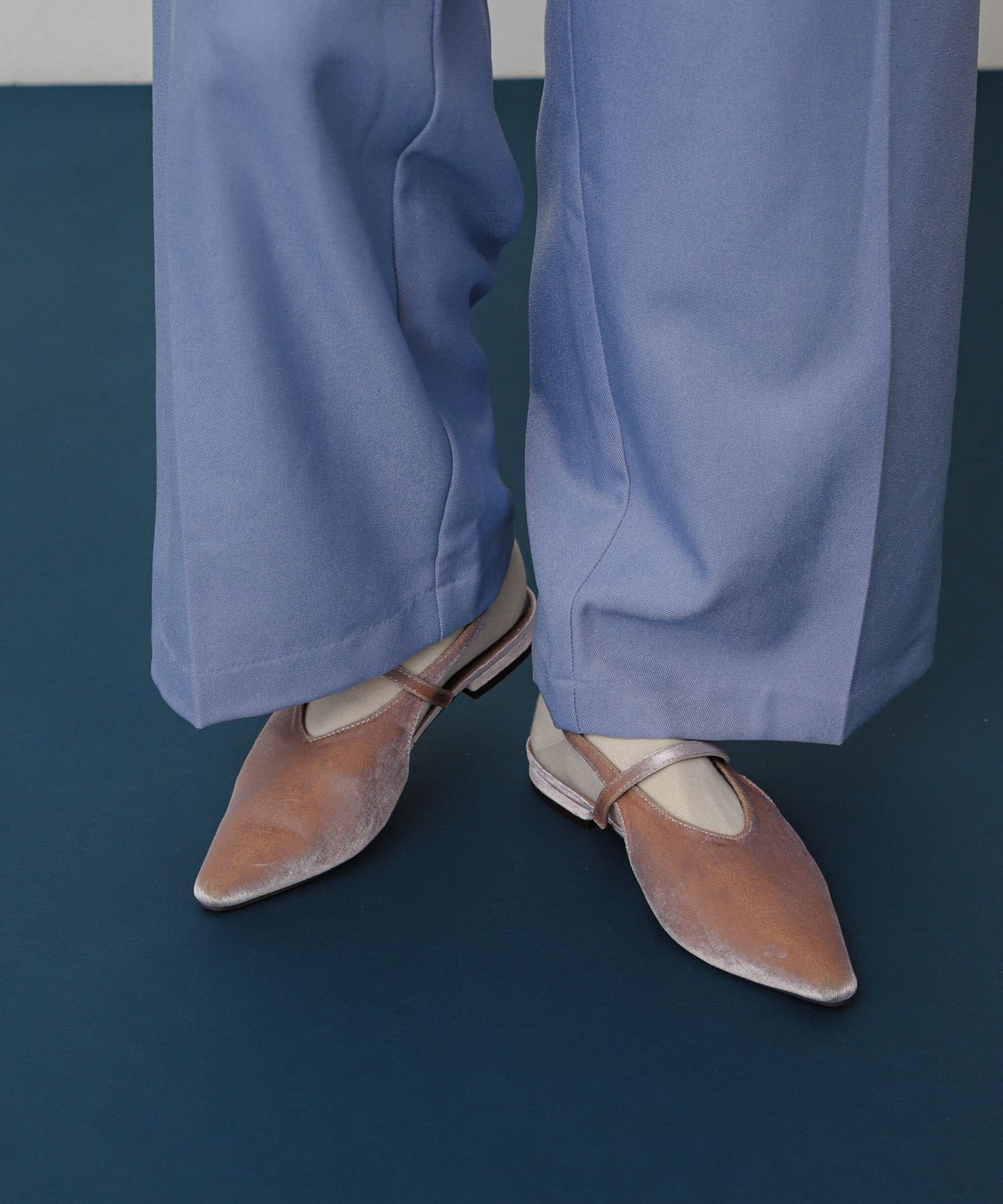 ベロアポインテッドシューズ L.PINK S