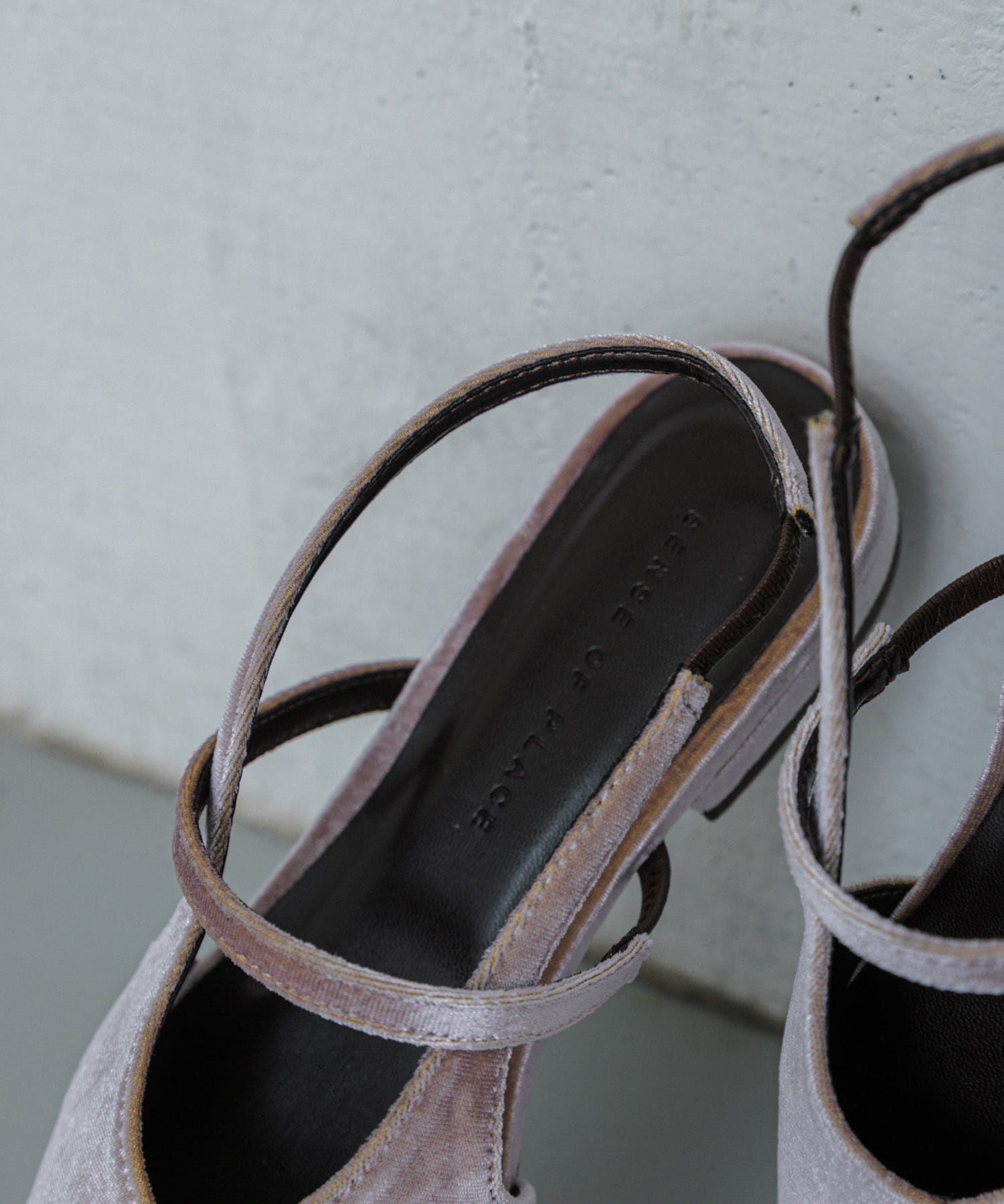 ベロアポインテッドシューズ L.PINK M