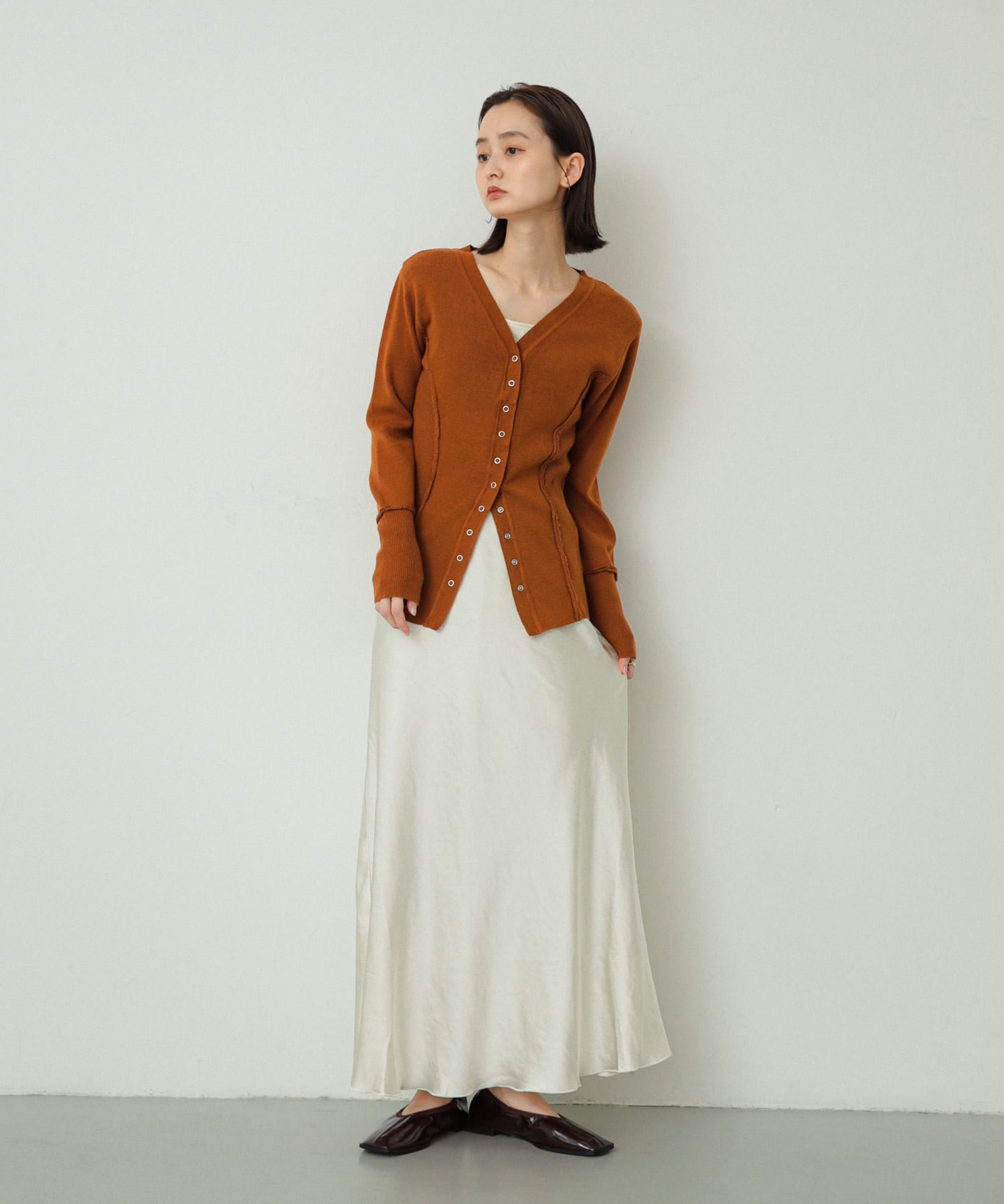 スクエアトゥフラットシューズ BORDEAUX M