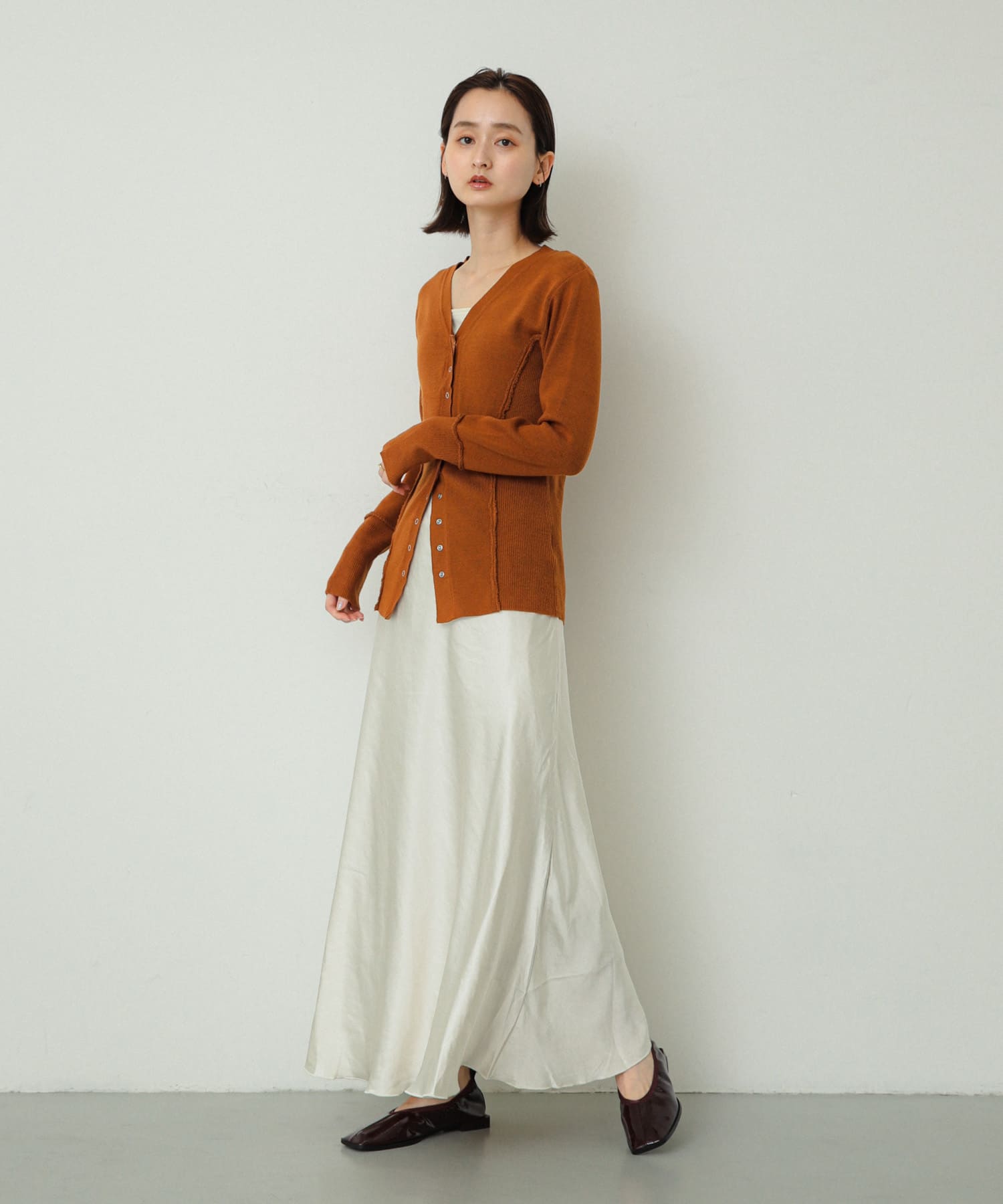 スクエアトゥフラットシューズ BORDEAUX M