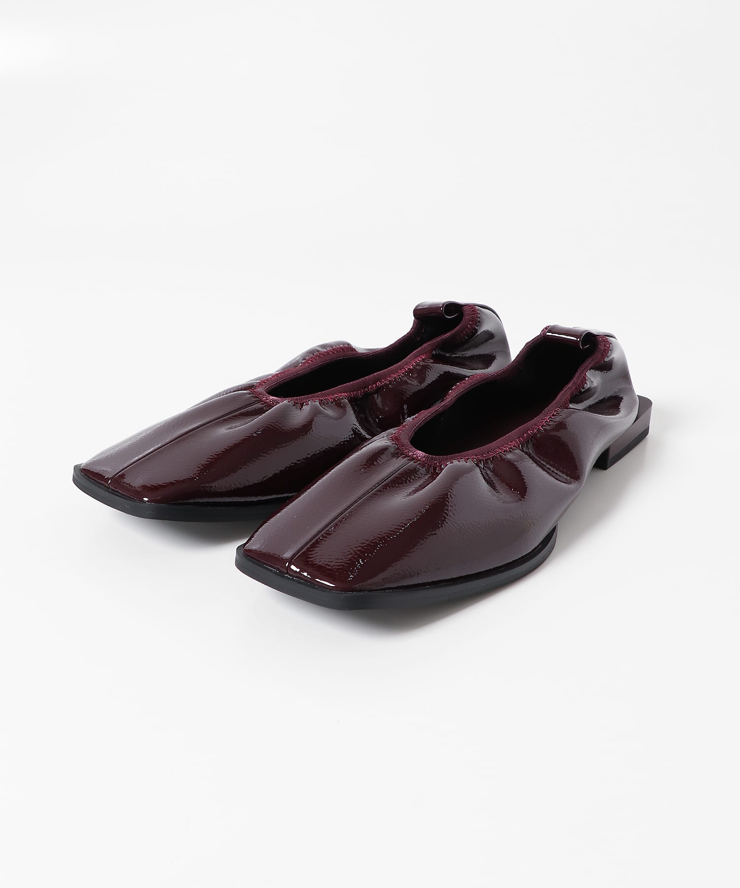 スクエアトゥフラットシューズ BORDEAUX S