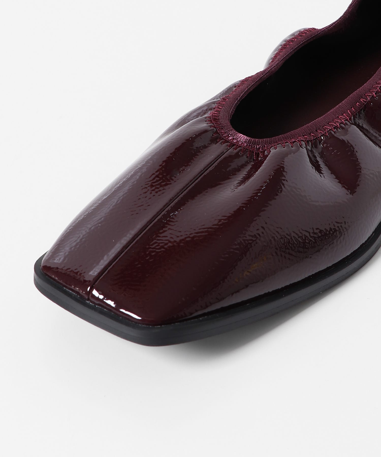 スクエアトゥフラットシューズ BORDEAUX S