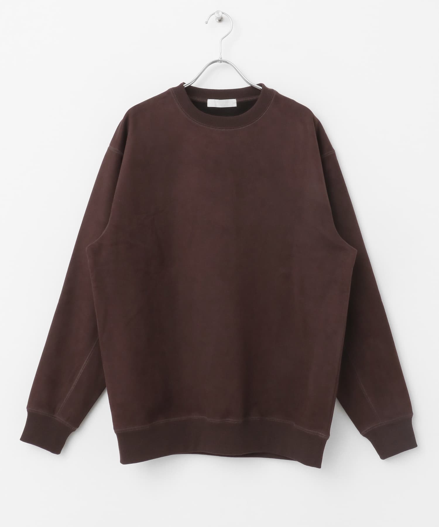 フェイクスエードクルーネックスウェット BROWN M