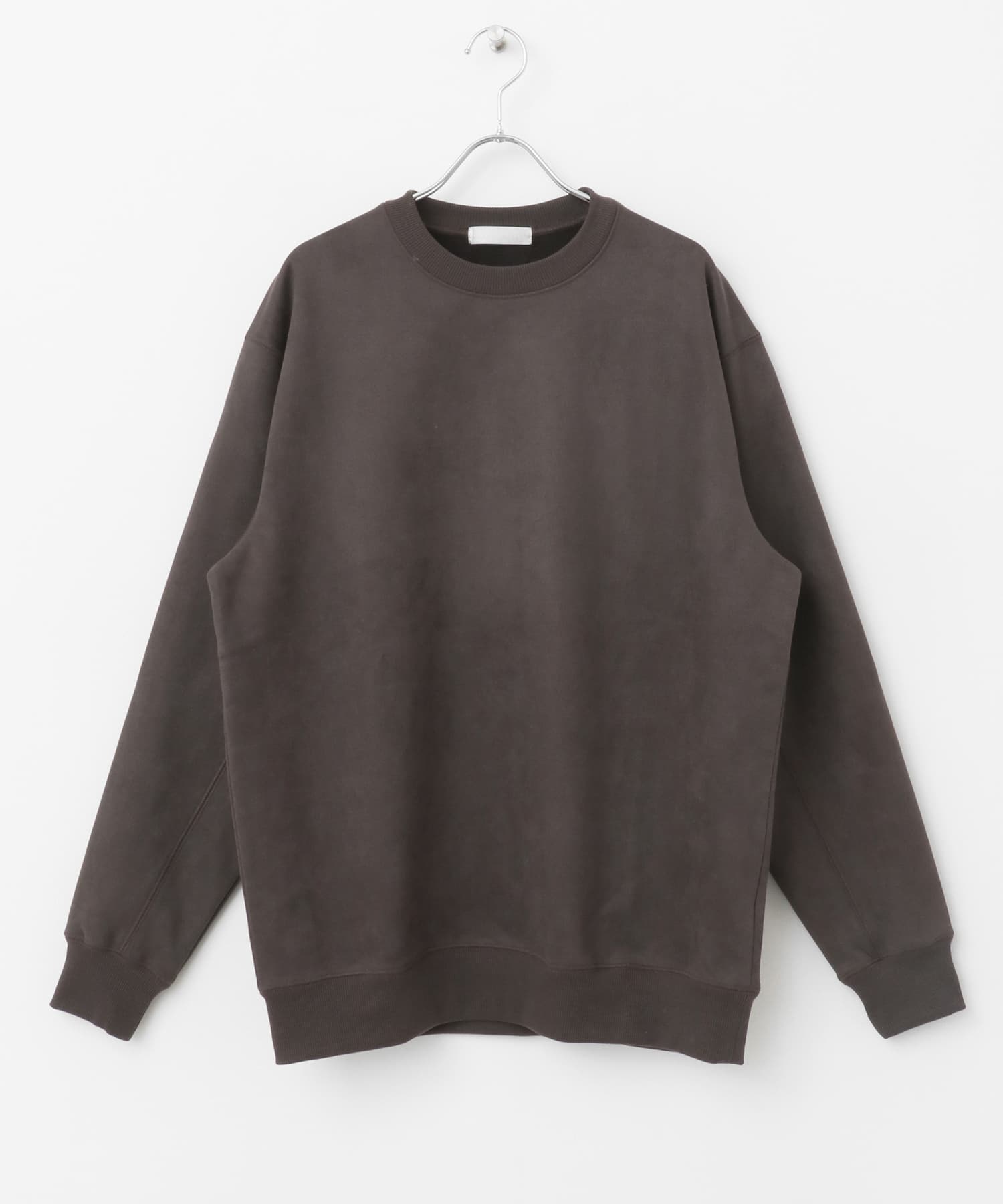 フェイクスエードクルーネックスウェット D.BROWN M
