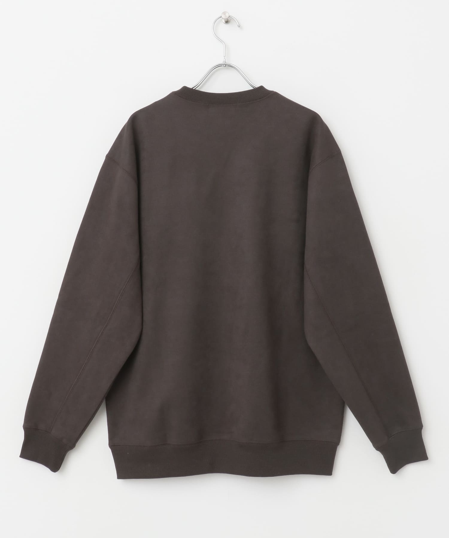 フェイクスエードクルーネックスウェット D.BROWN M