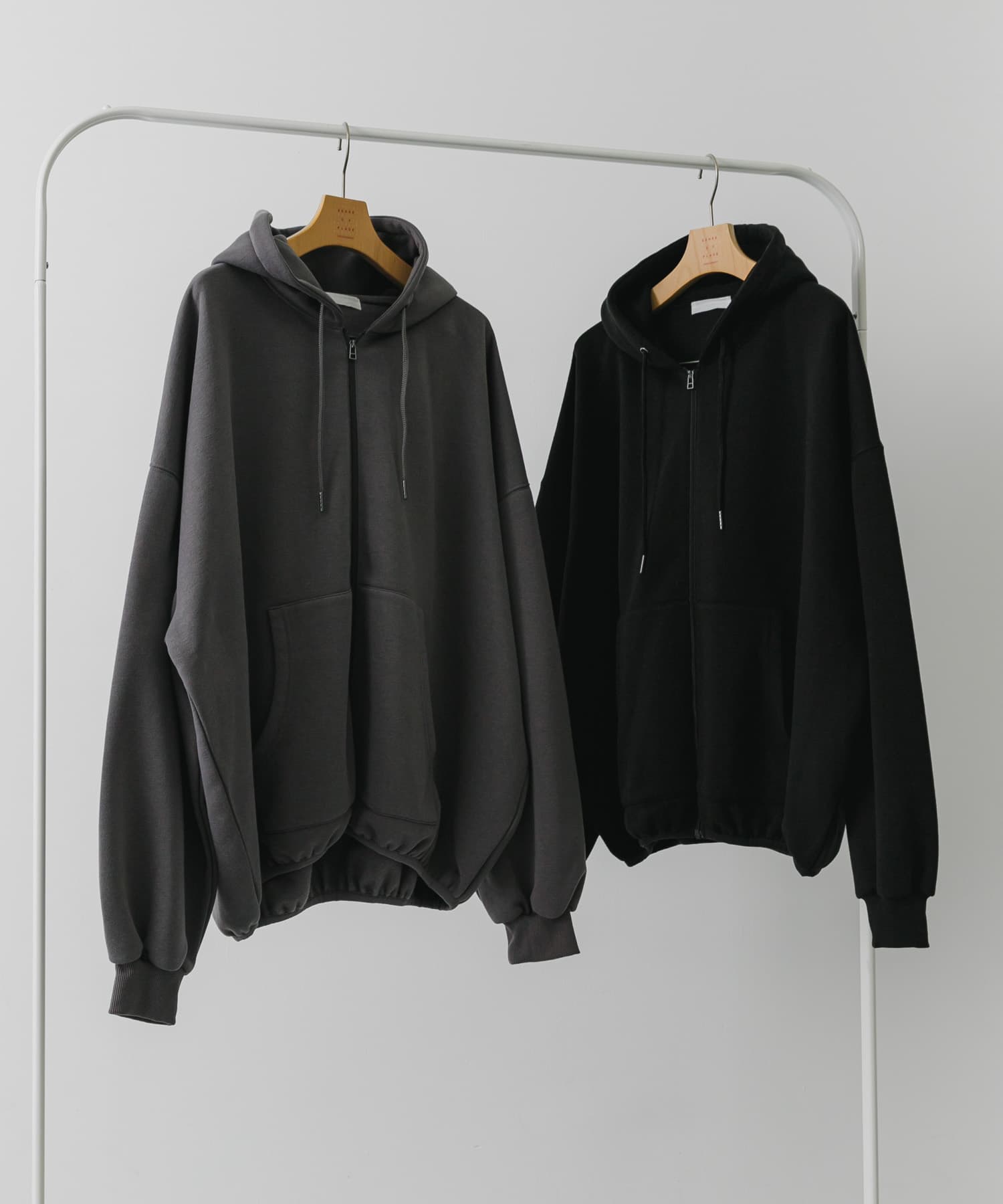 バルーンzipルーズパーカー CHARCOAL L
