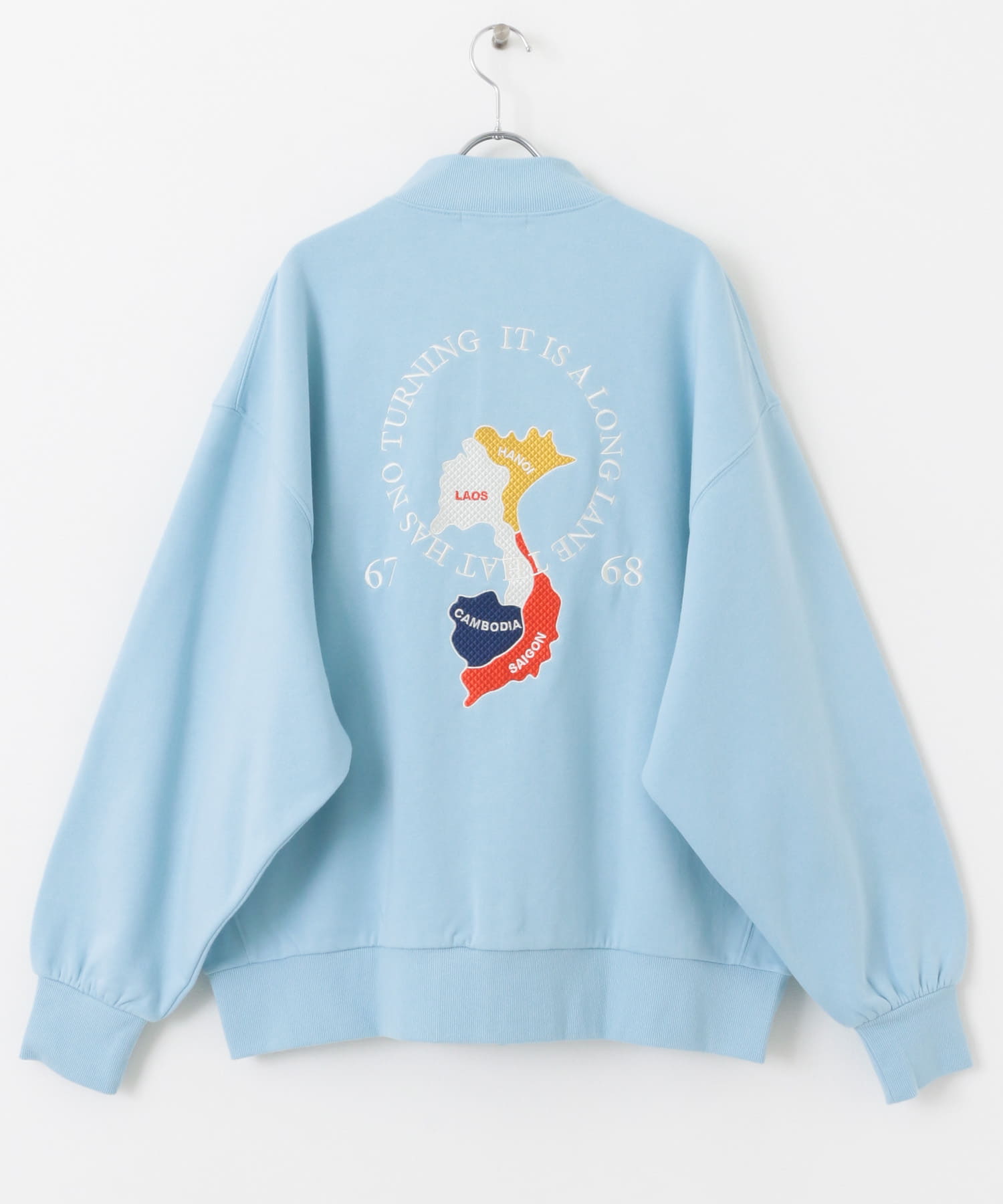 シシュウスウェットブルゾン L.BLUE M