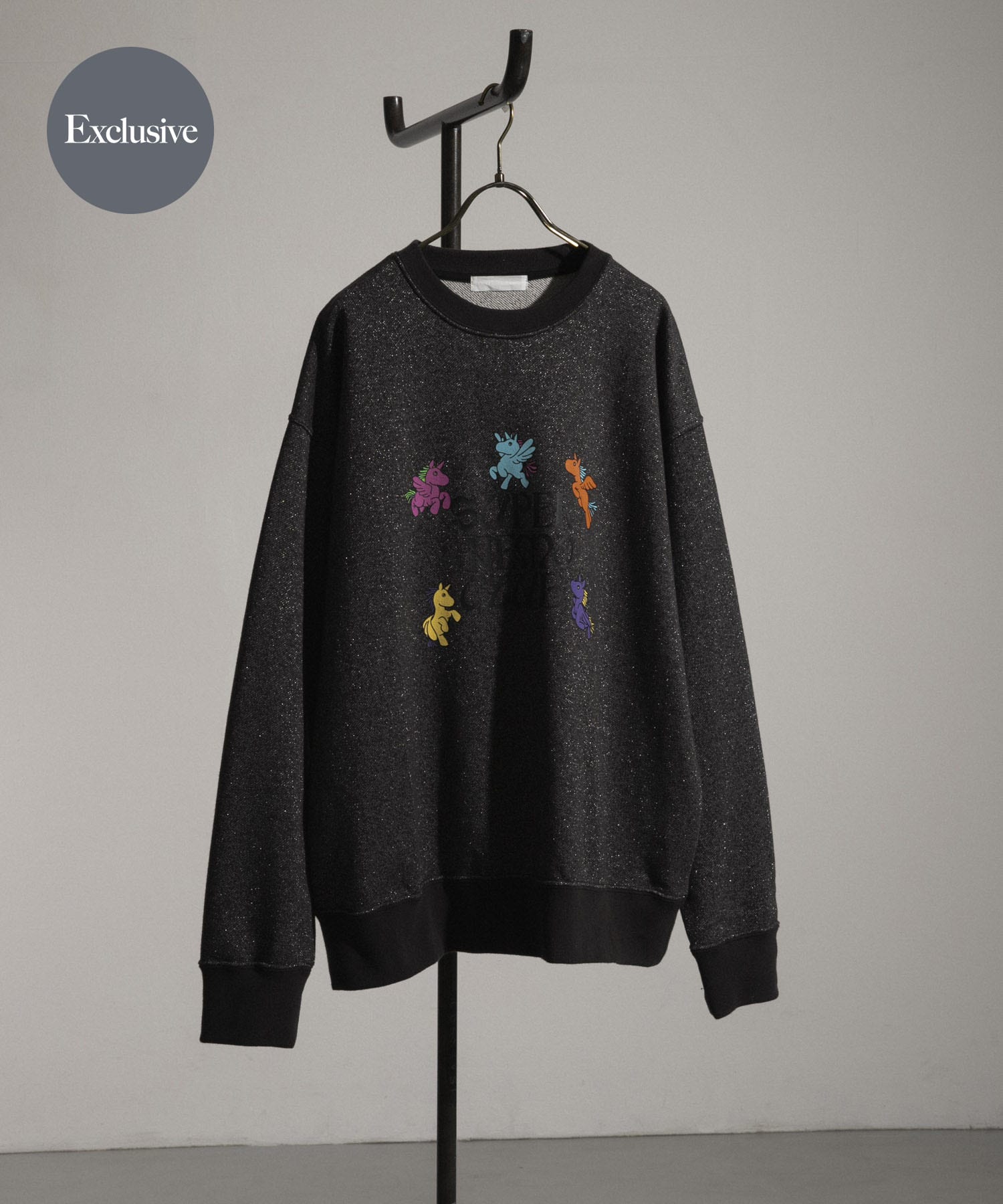 『別注』SHUHEI KOKI×SENSE OF PLACE　ラメスウェット CHARCOAL M