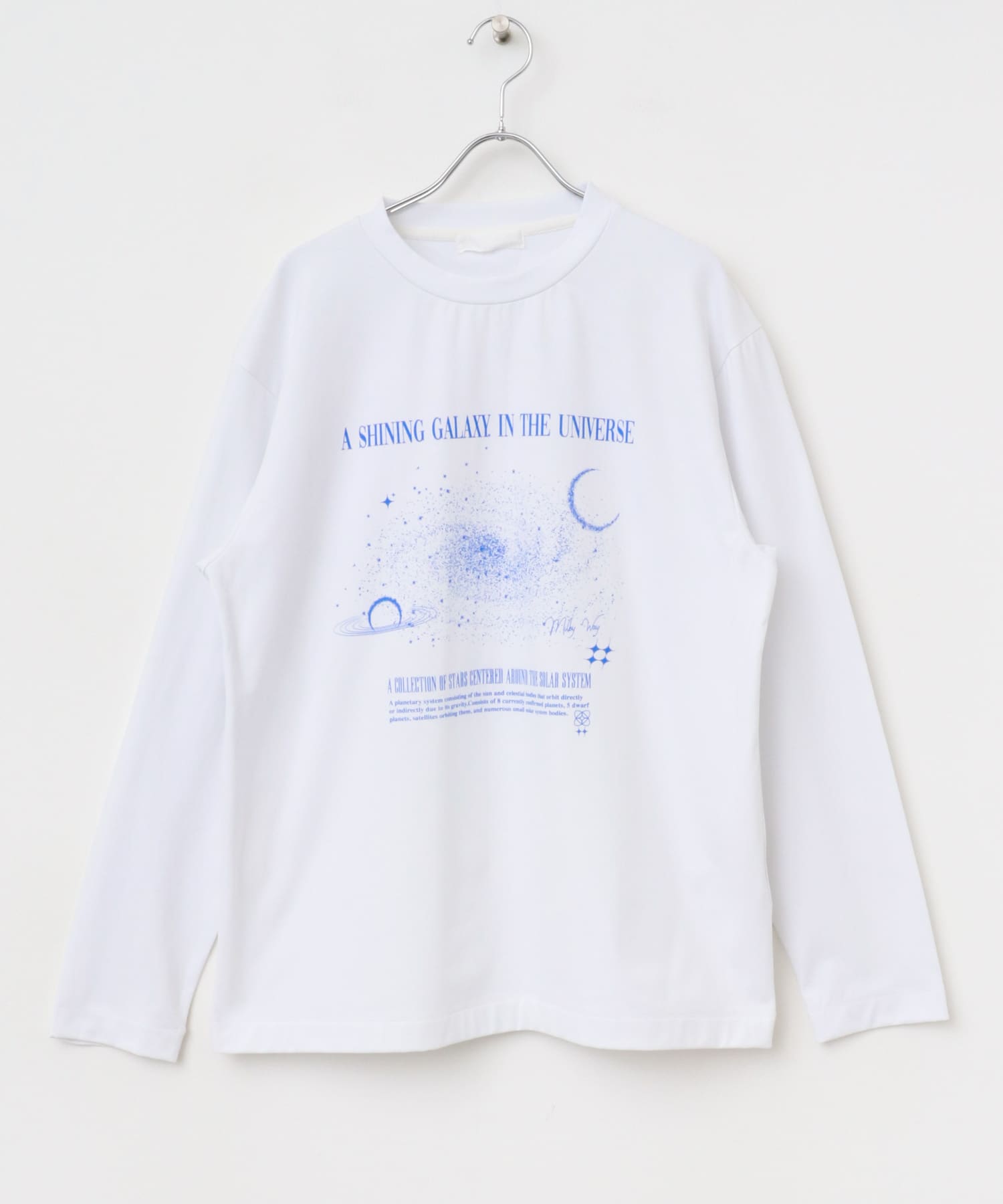 Galaxy Graphic Long-Sleeve T-shirts WHITE M