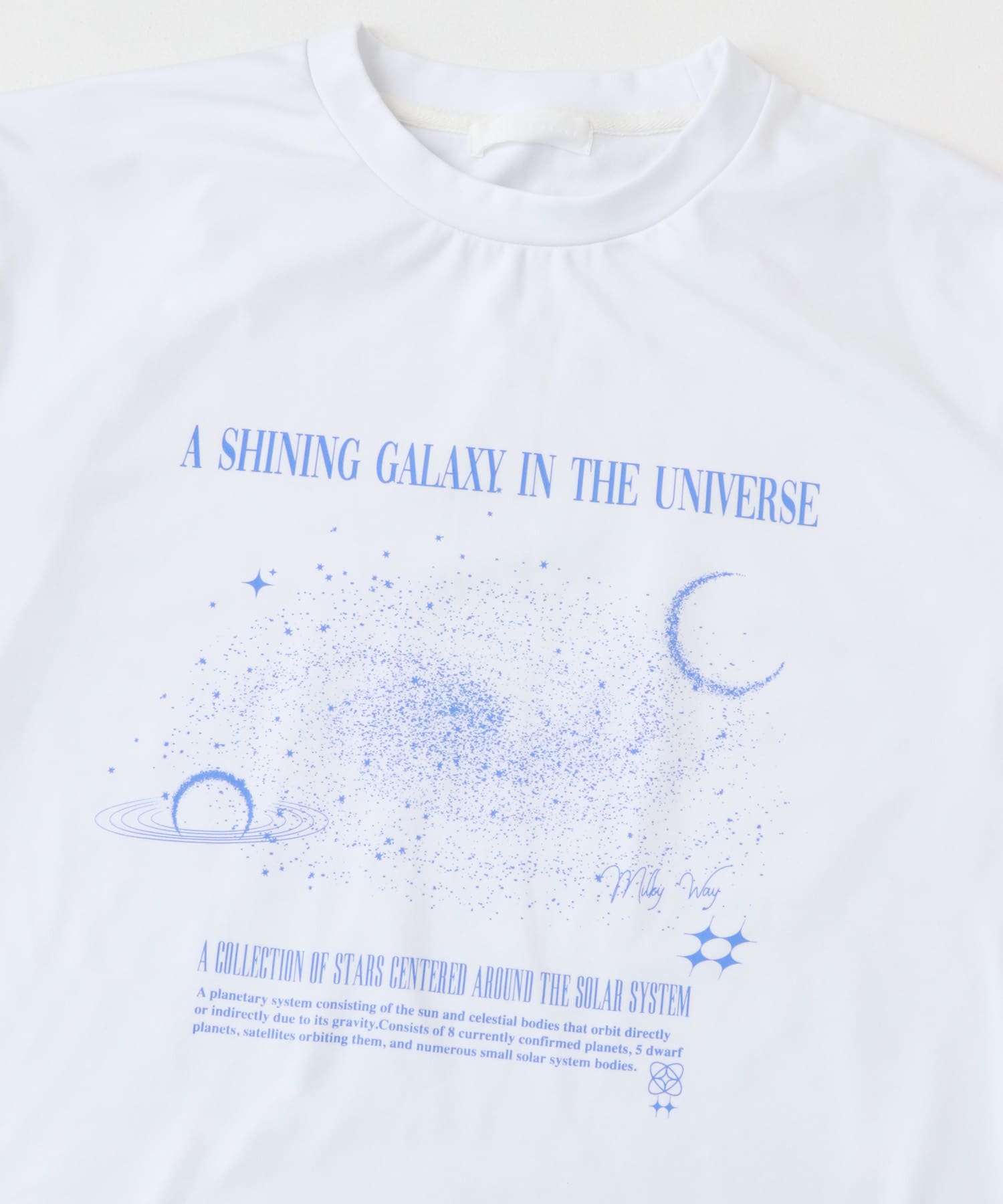 Galaxy Graphic Long-Sleeve T-shirts WHITE M