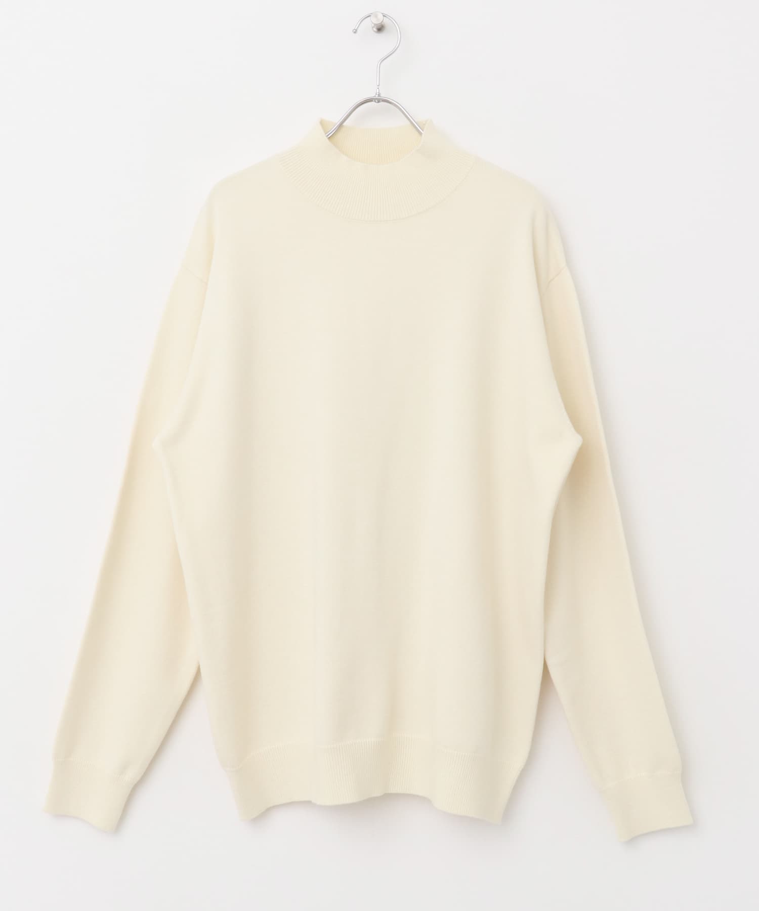ストレッチモックネックニット IVORY M