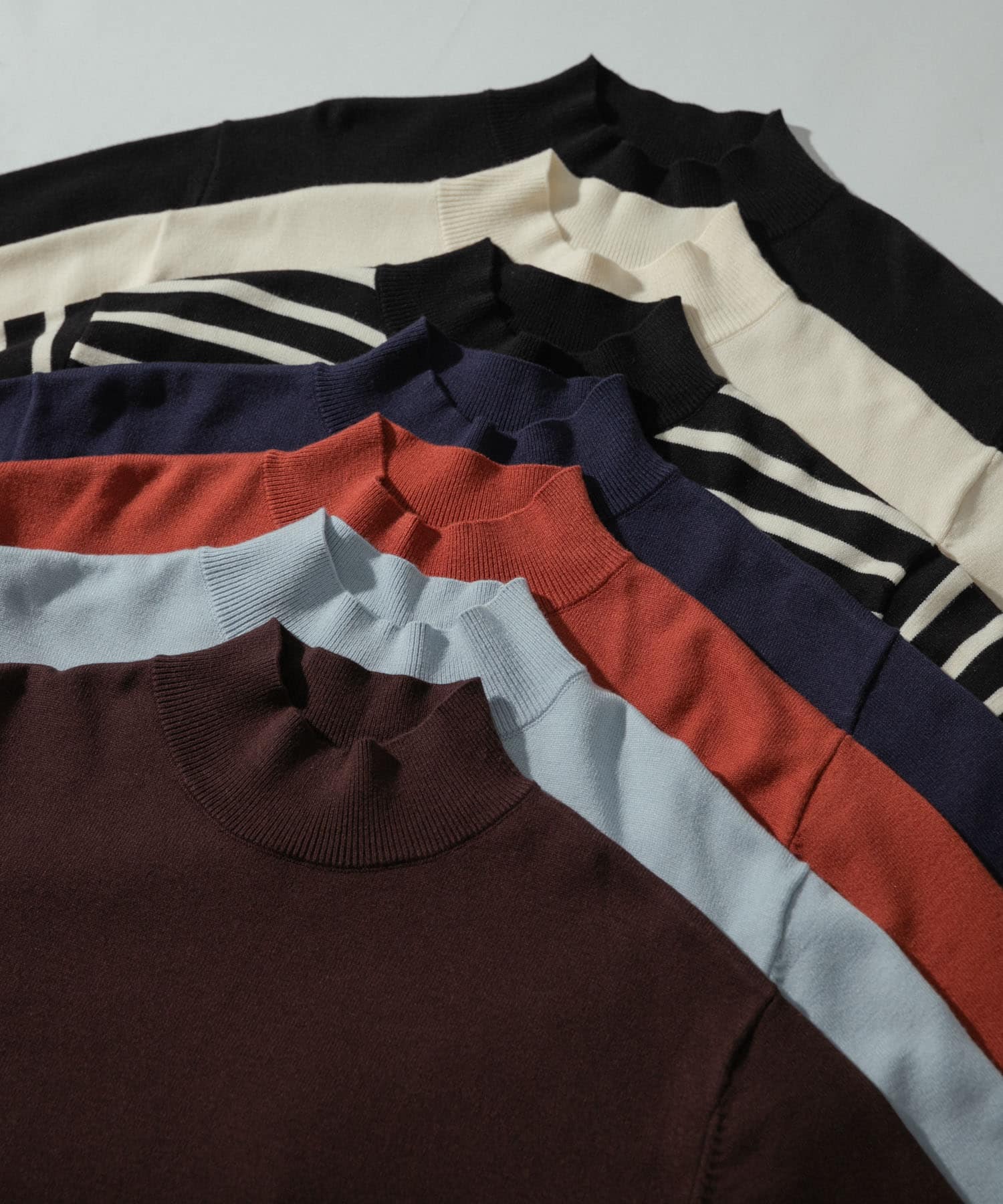 ストレッチモックネックニット COGNAC L