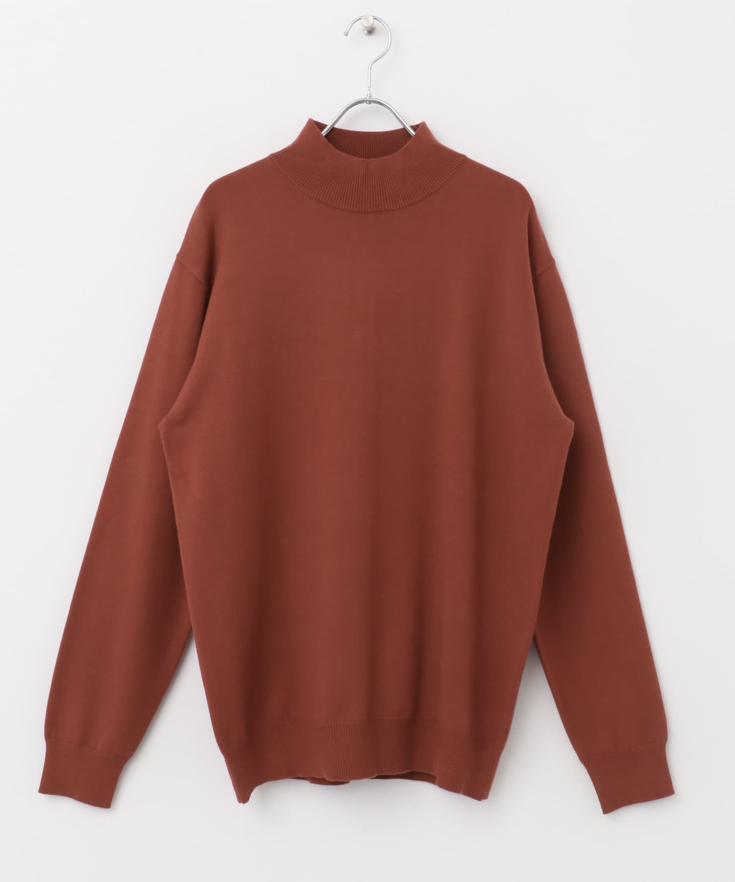 ストレッチモックネックニット COGNAC M