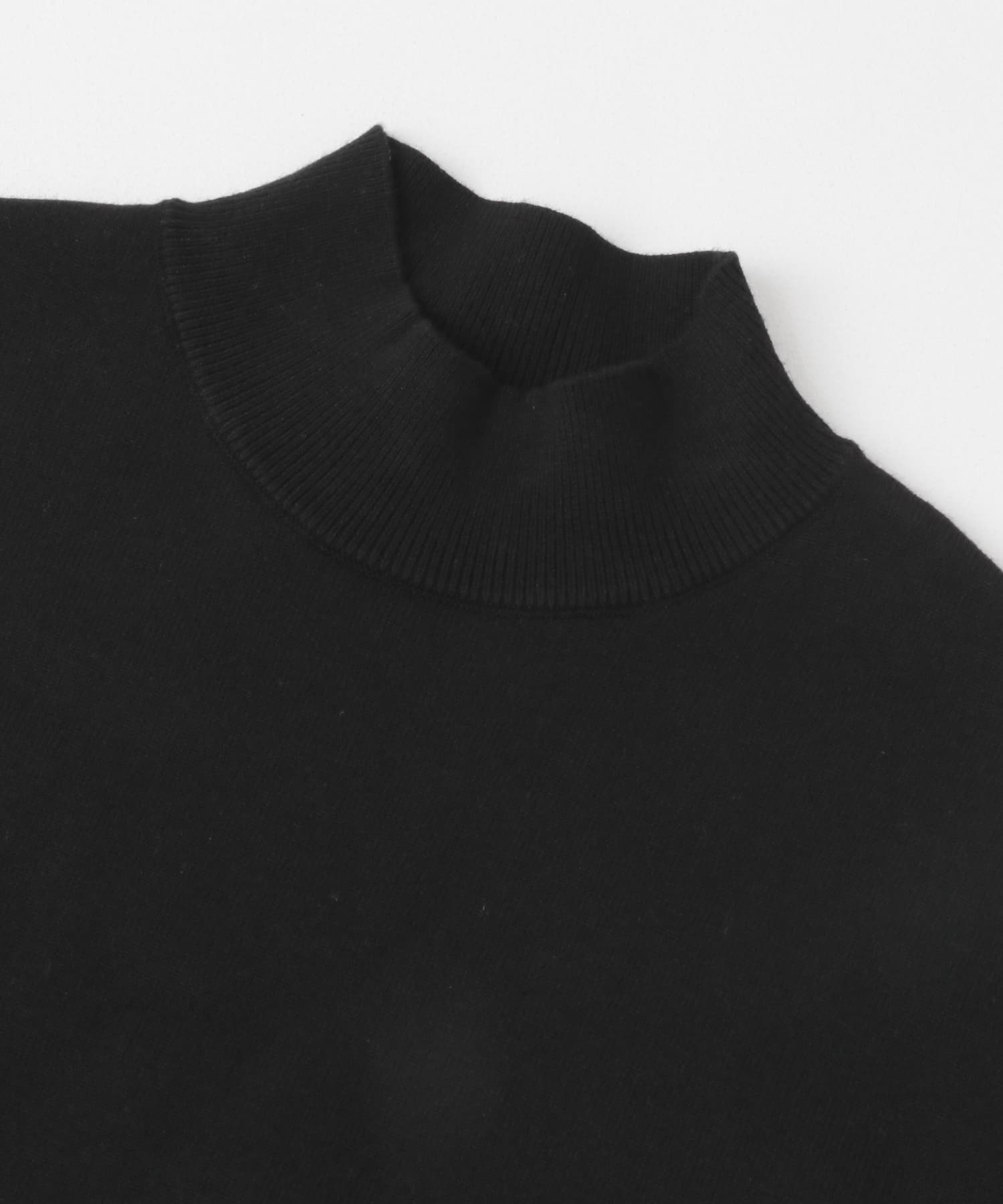 ストレッチモックネックニット BLACK M