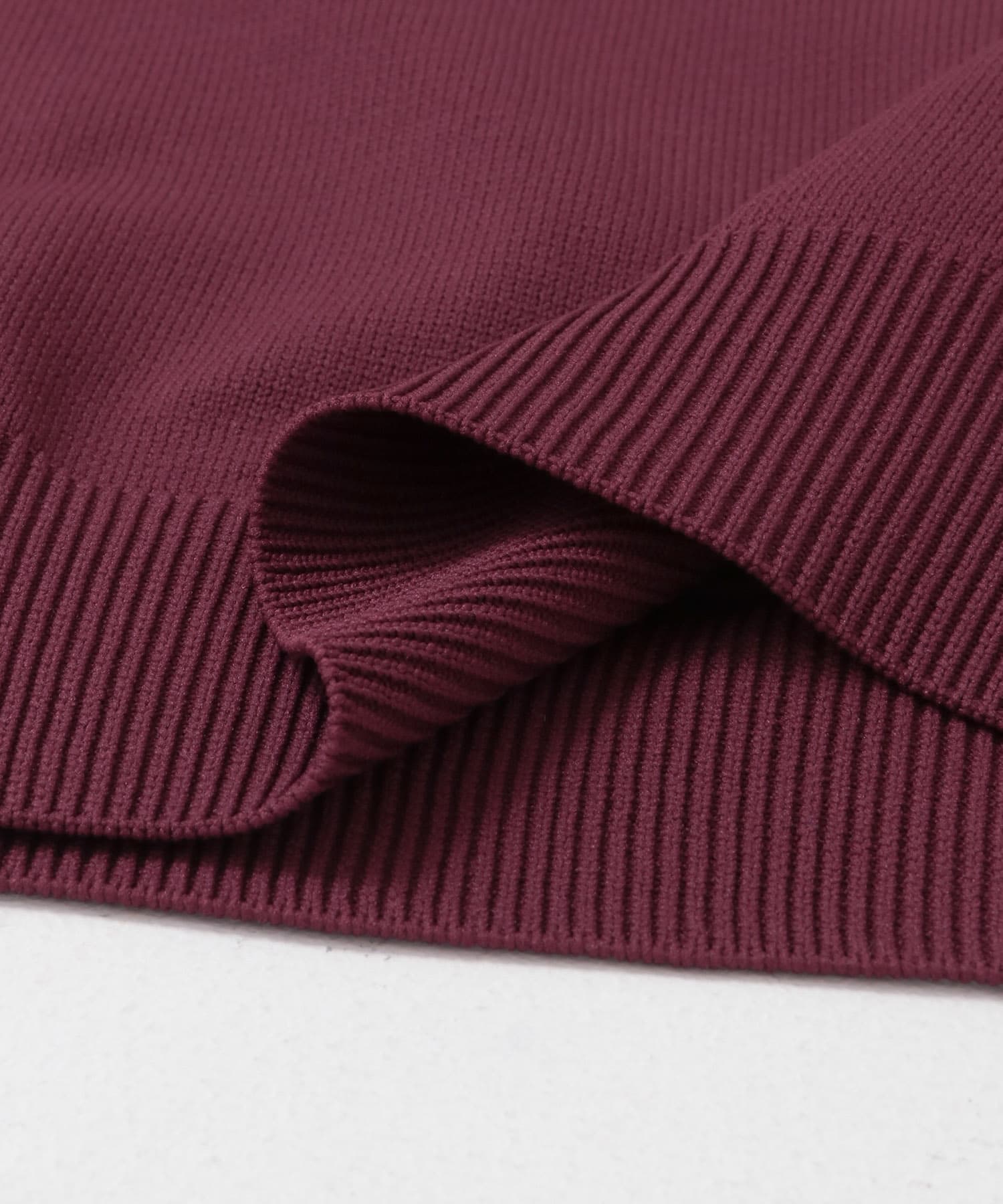 パネルボーダーハーフZIPニット RED M