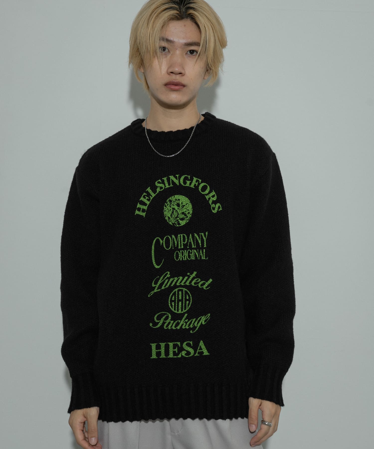 洗濯可』グラフィックプリントニット(M BLACK): トップス｜URBAN