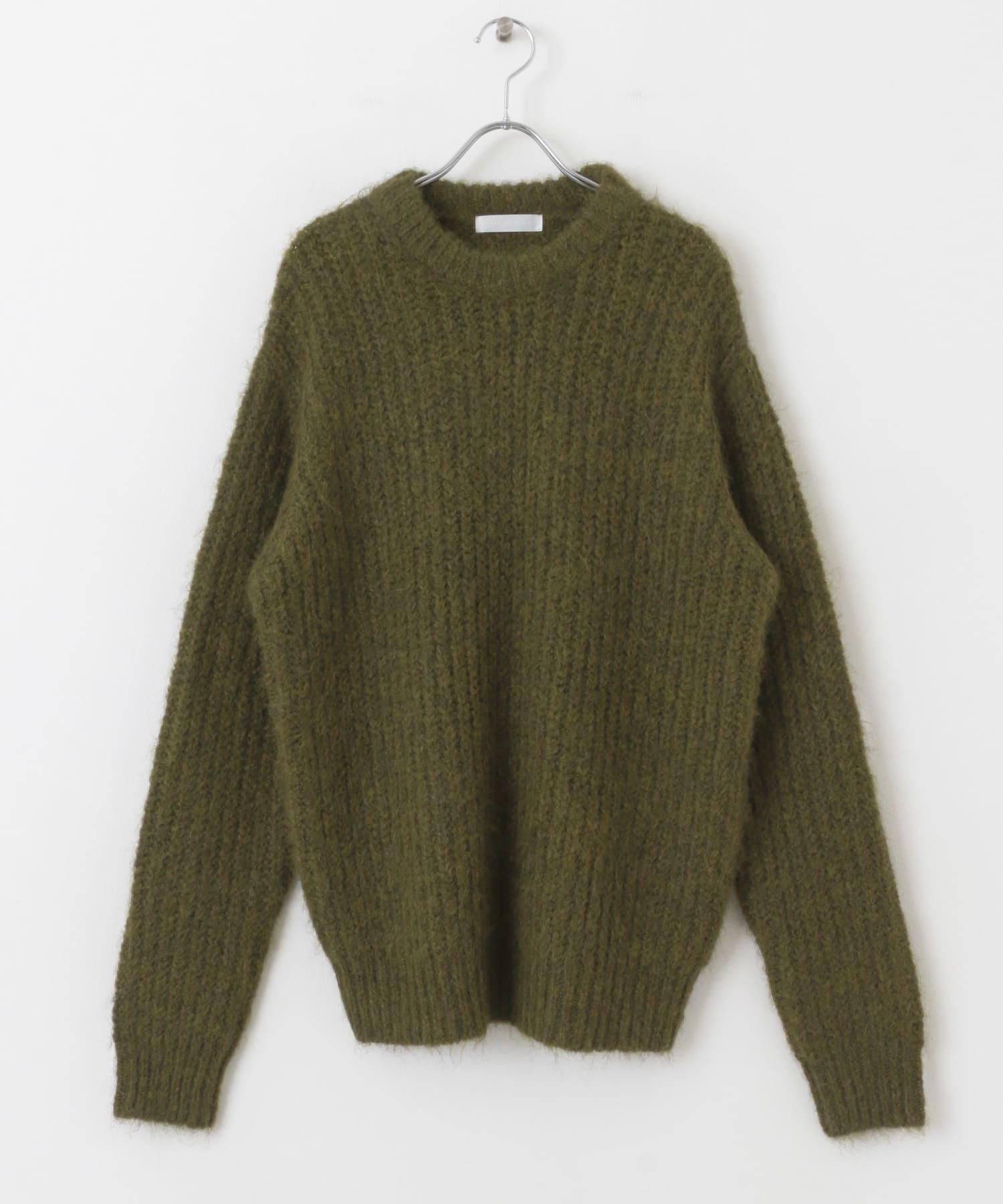 シャギークルーネックニット KHAKI M