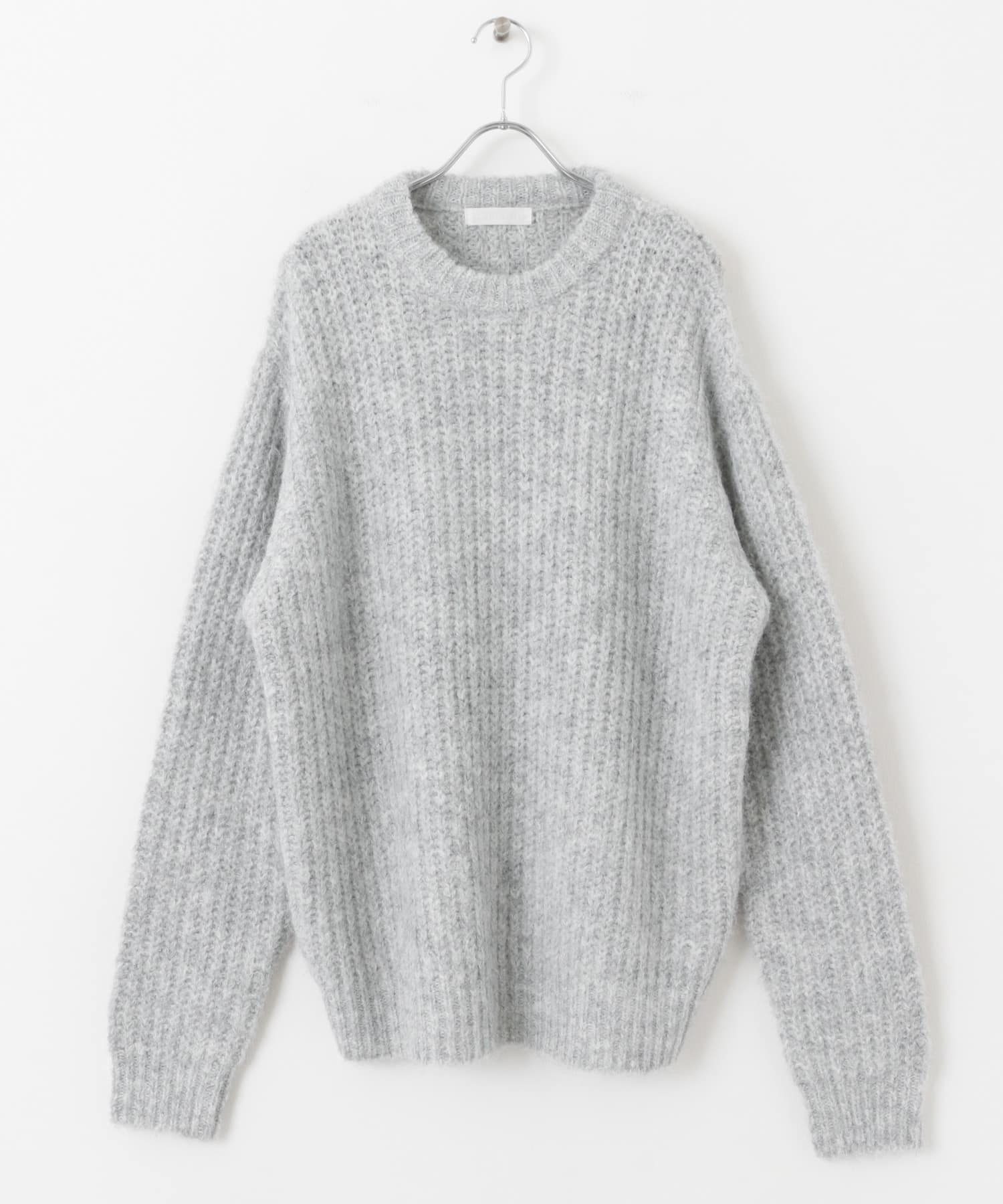 シャギークルーネックニット L.GRAY M