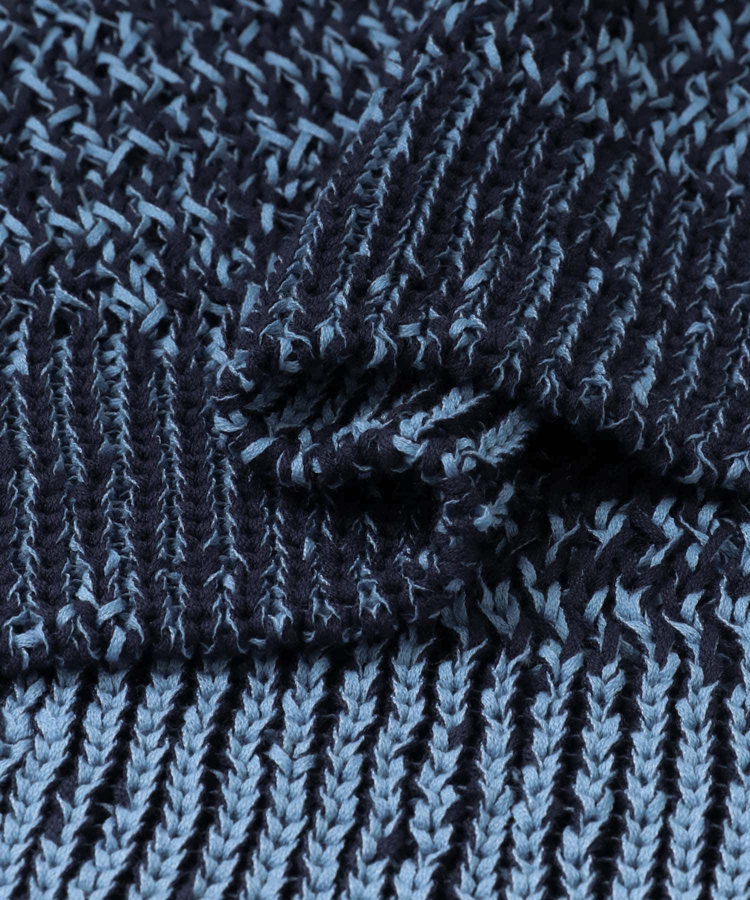 ミックスヤーンニットベスト BLUE M