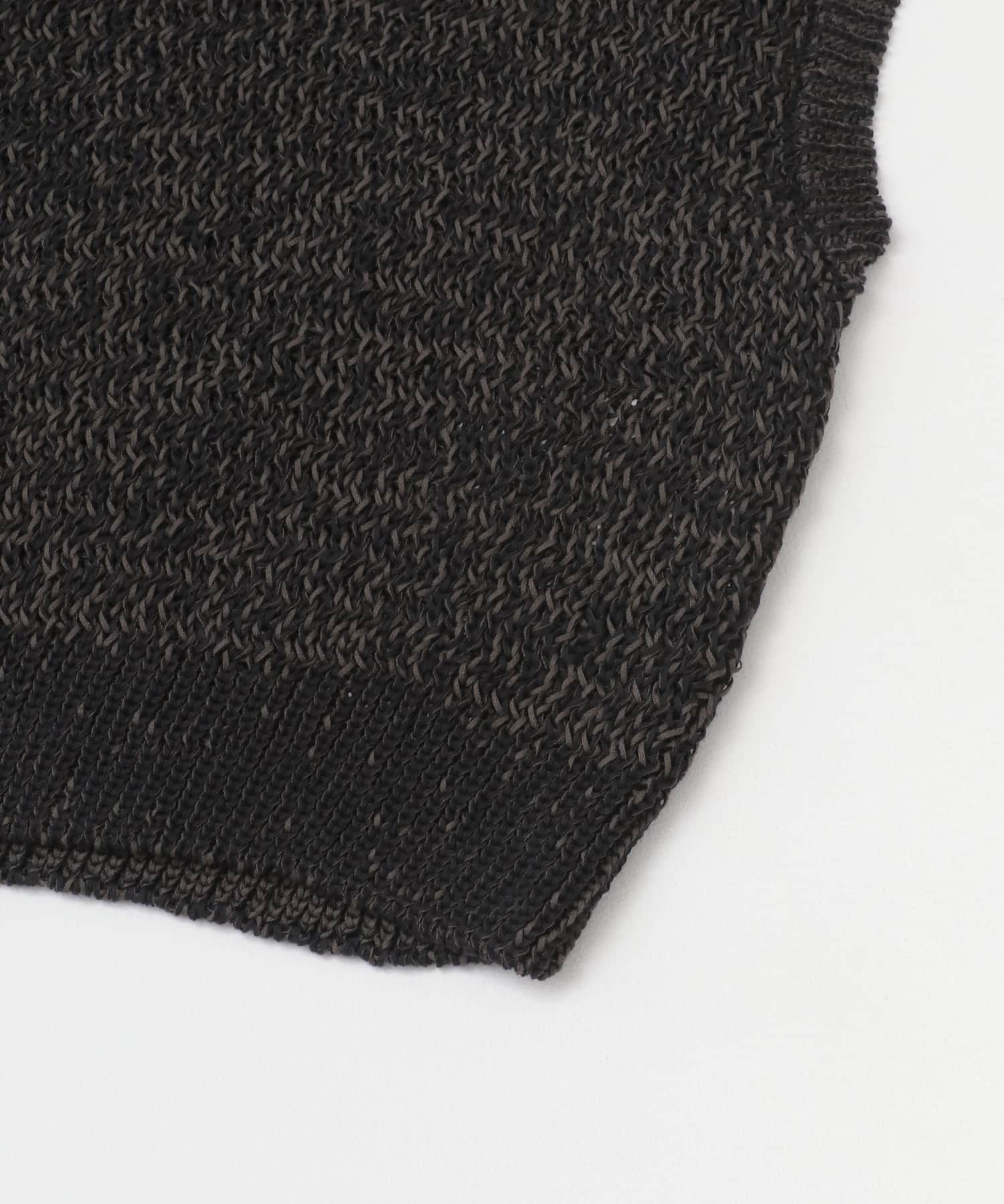 ミックスヤーンニットベスト BLACK M