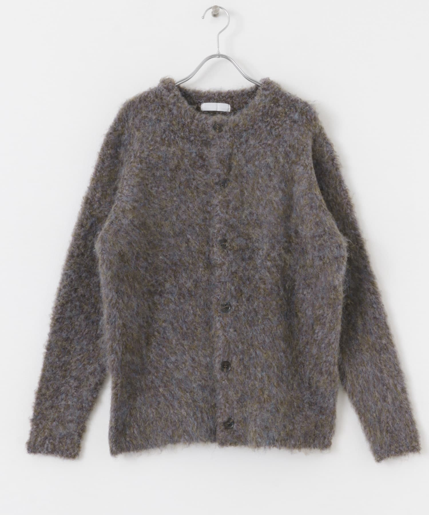 ブークレシャギークルーネックカーディガン BROWN M