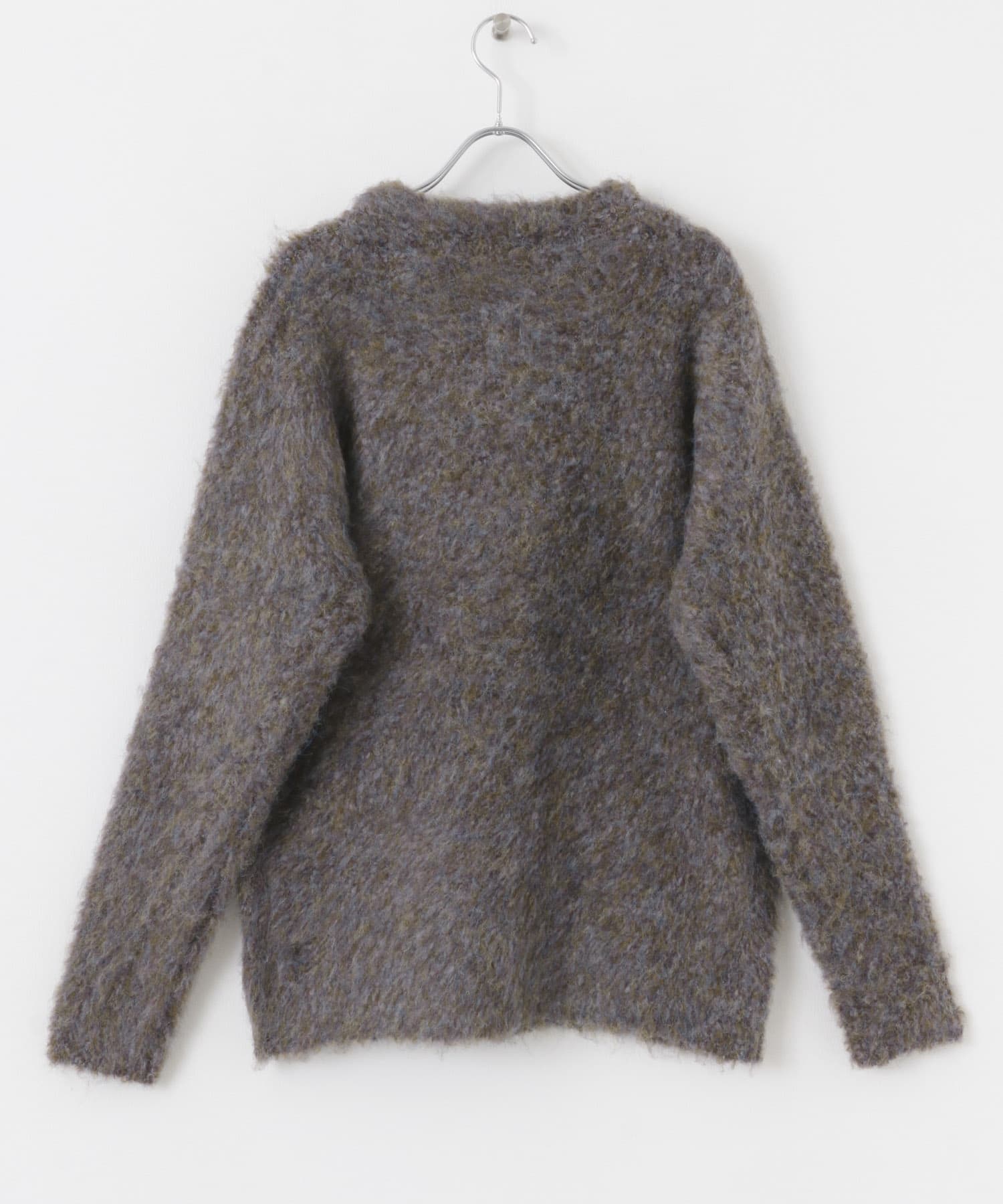 ブークレシャギークルーネックカーディガン BROWN M