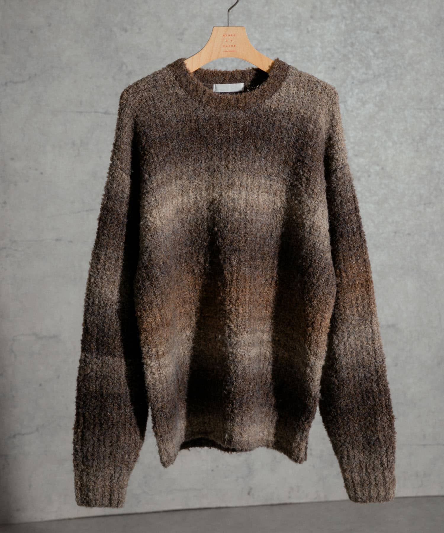 『ユニセックス』ブークレグラデーションニット BROWN M