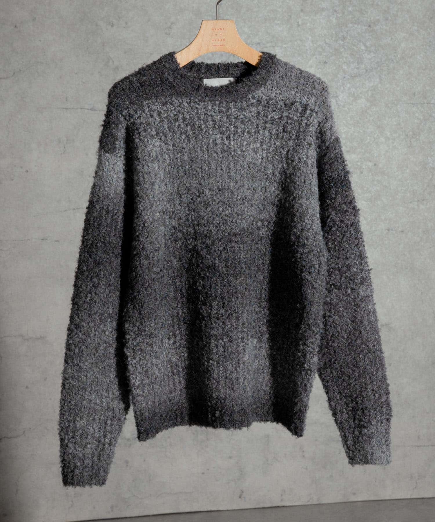 『ユニセックス』ブークレグラデーションニット GRAY L