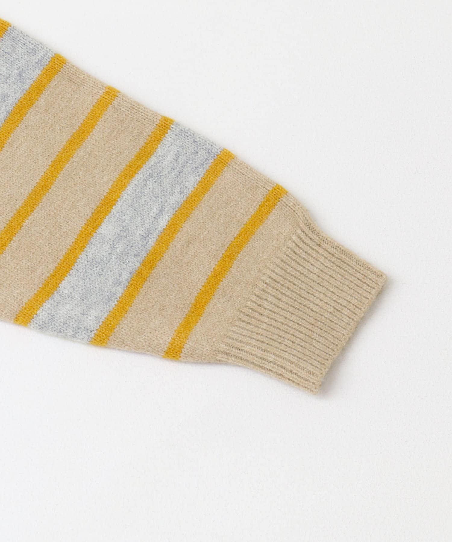 ウールブレンドボーダークルーネックニット L.GRAY M