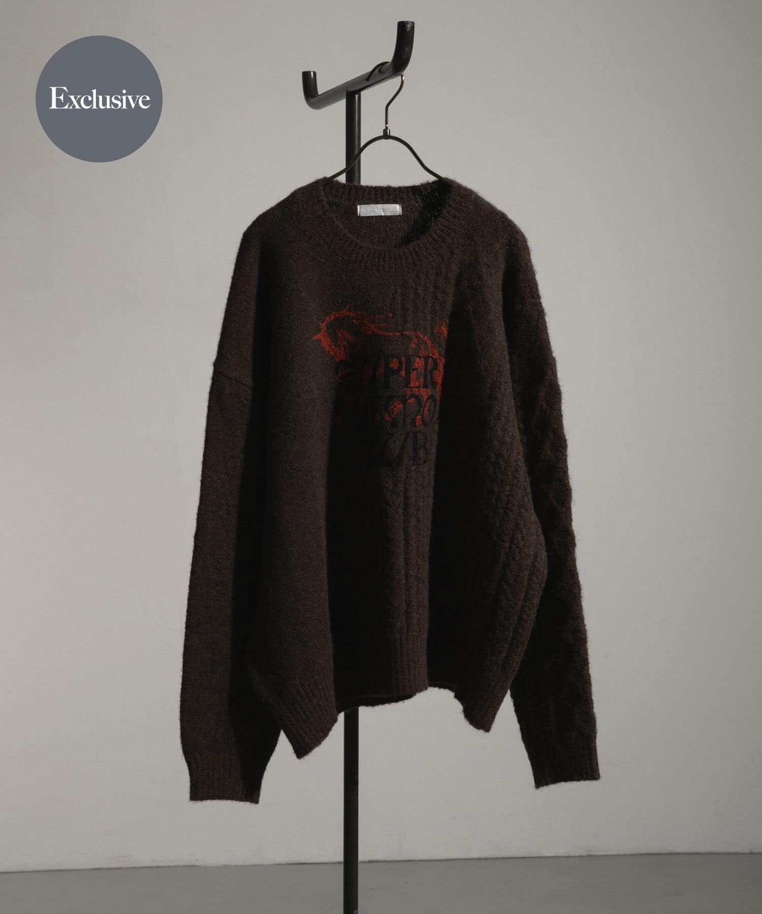 『別注』SHUHEI KOKI×SENSE OF PLACE　プリントニット D.BROWN M
