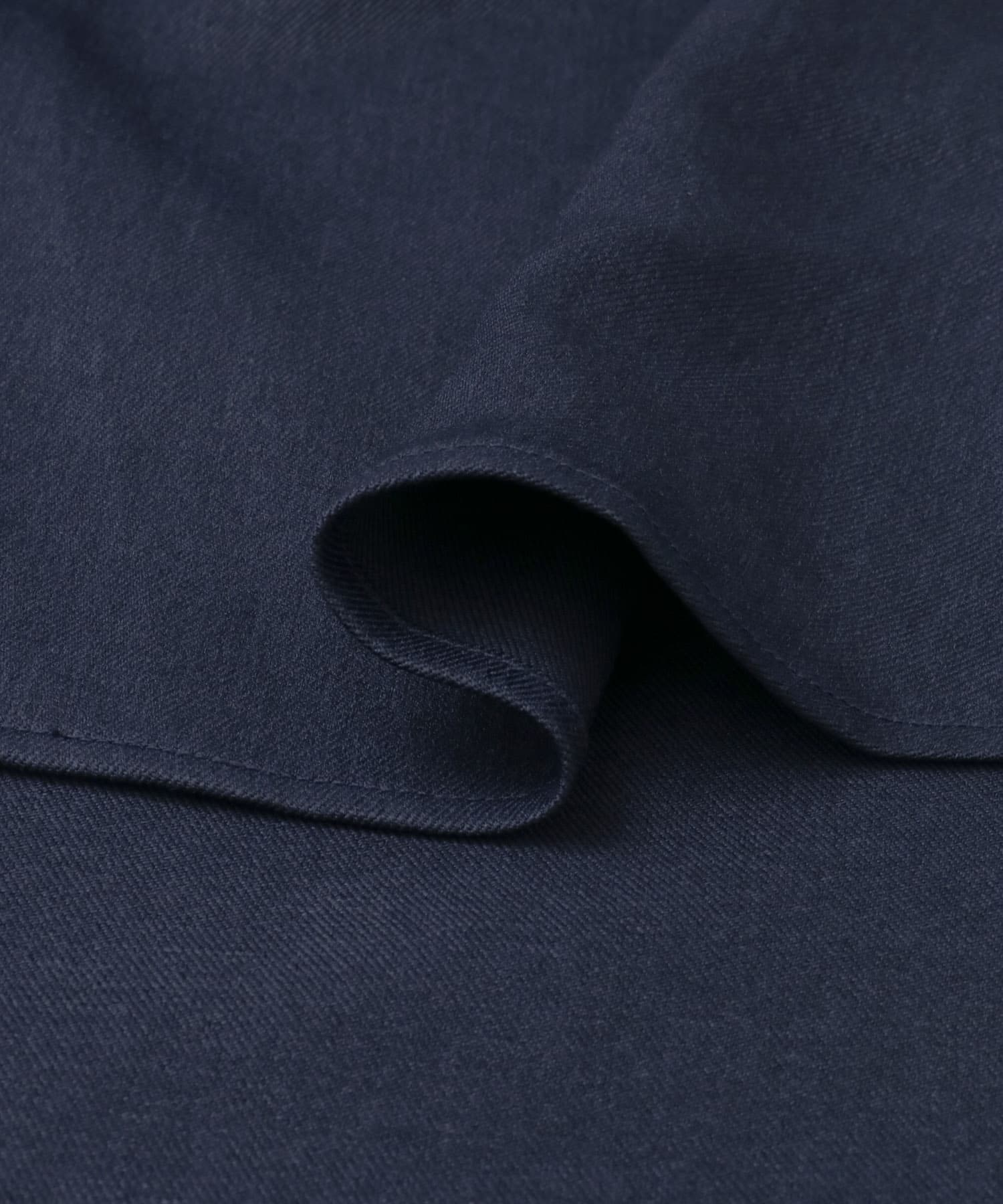 『セットアップ対応』『ユニセックス』ウールライクバンドカラールーズシャツ NAVY M