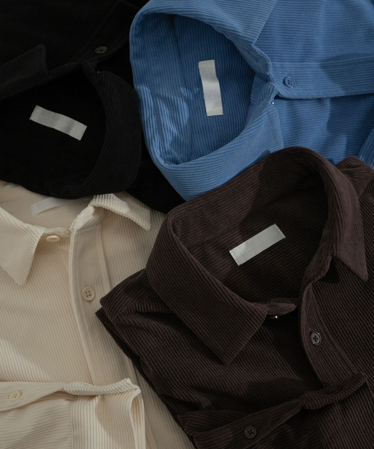 『ユニセックス』コーデュロイルーズシャツ BROWN L