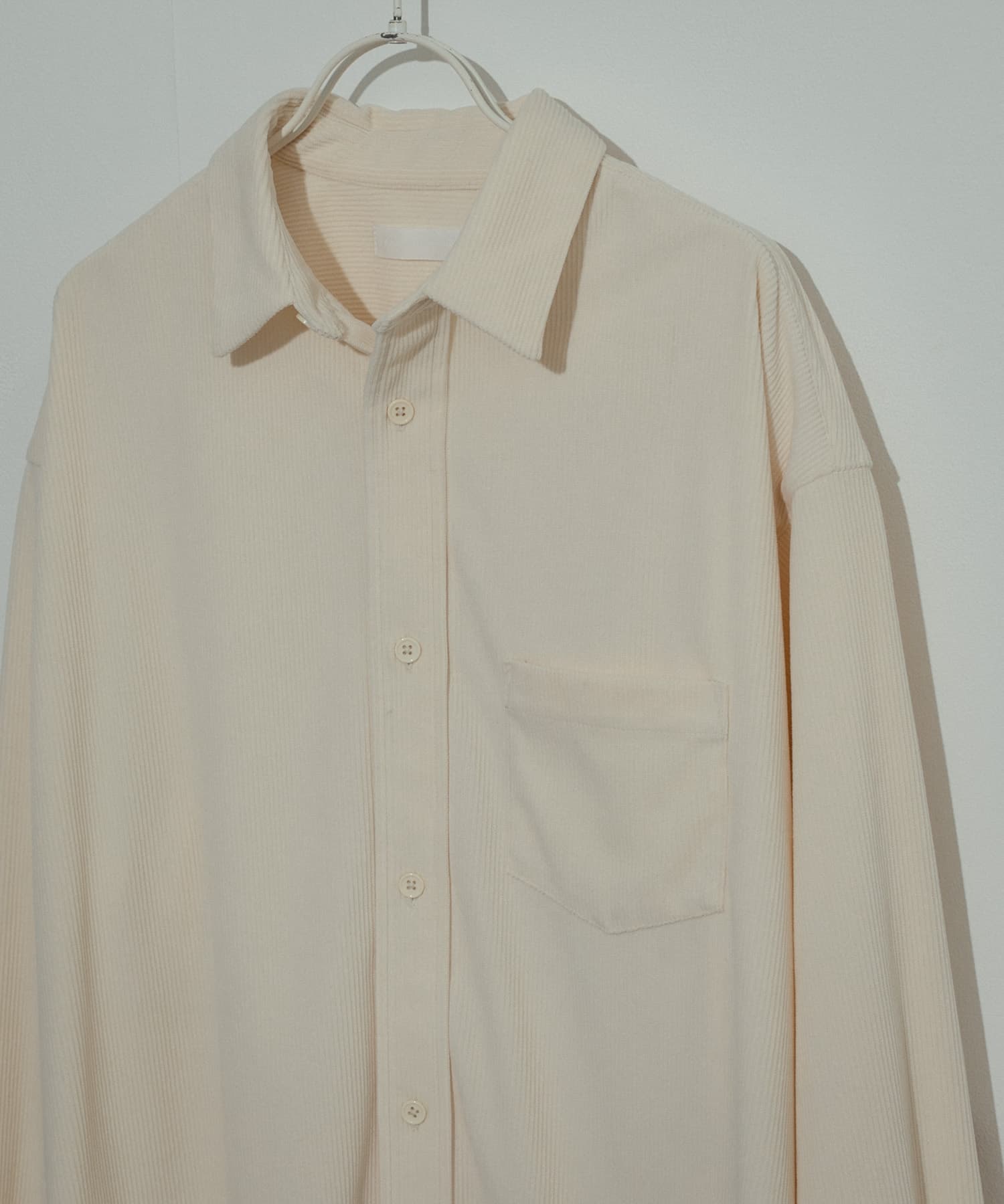 『ユニセックス』コーデュロイルーズシャツ IVORY L