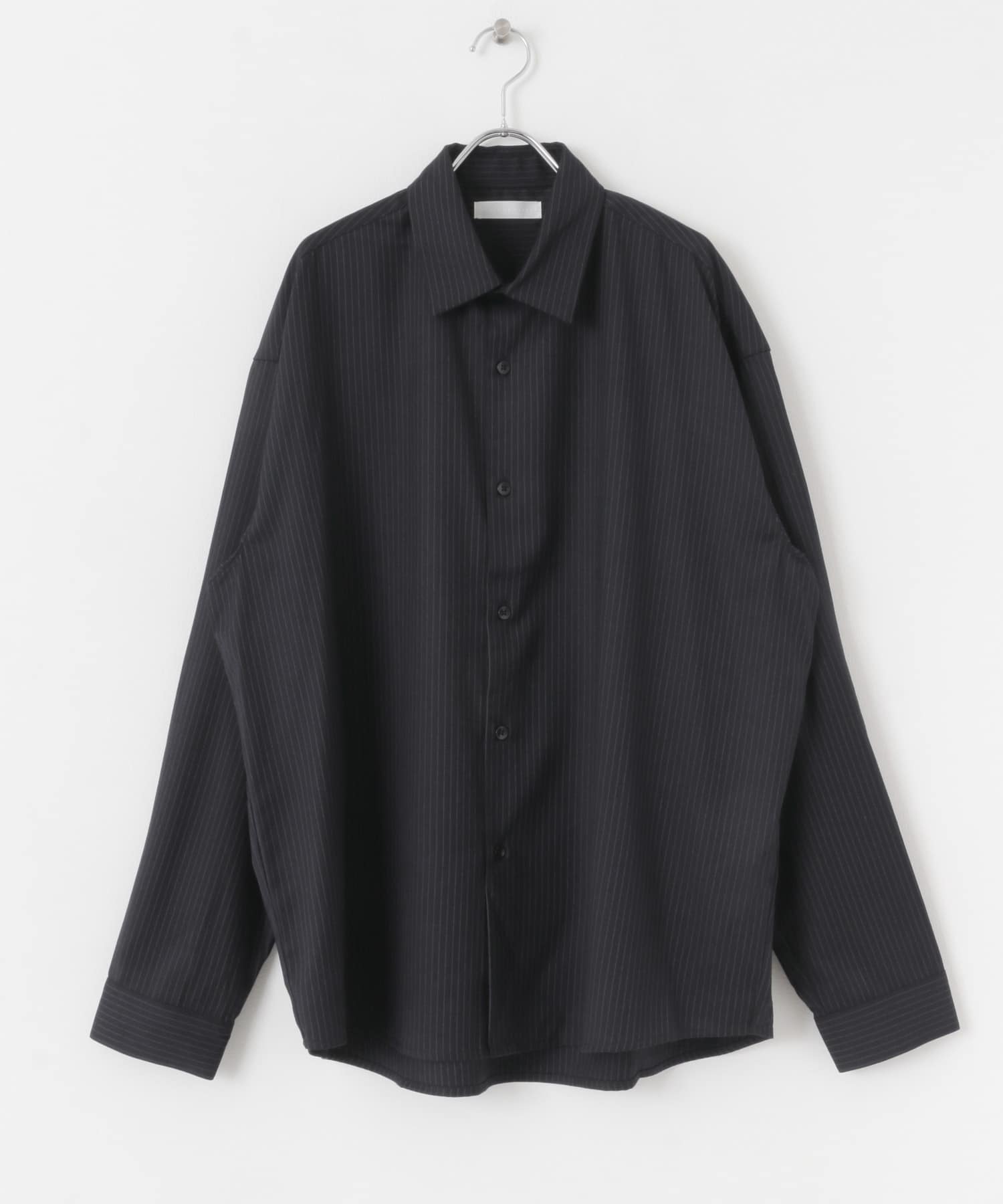 ウールライクピンストライプシャツ GRAY M
