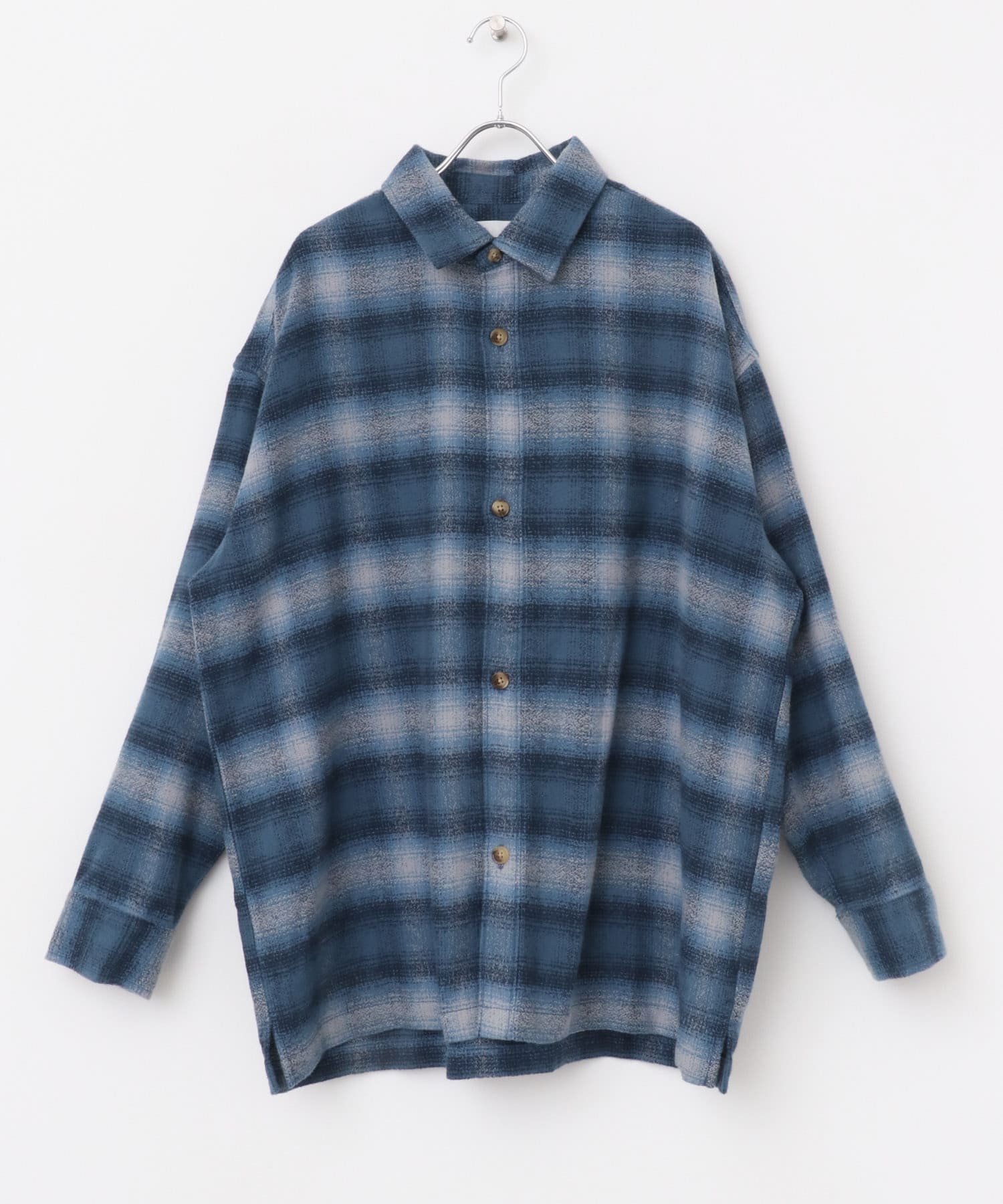 ユニセックス』ヘビーネルオンブレーチェックシャツ(M BURGUNDY