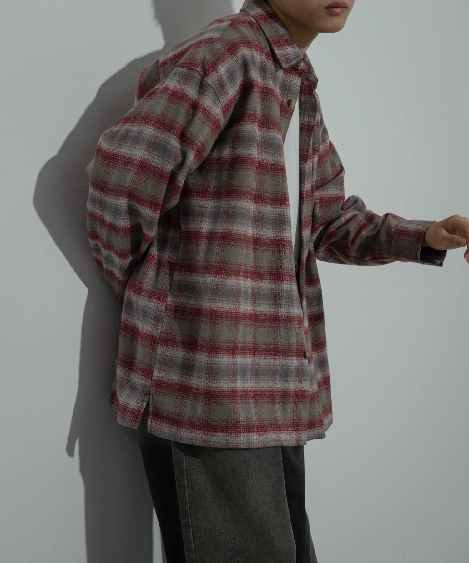 『ユニセックス』ヘビーネルオンブレーチェックシャツ