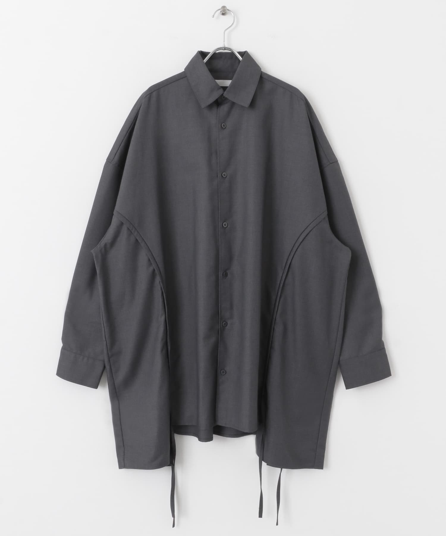 『わたべ×SOP』ドローコードデザインルーズシャツ GRAY M