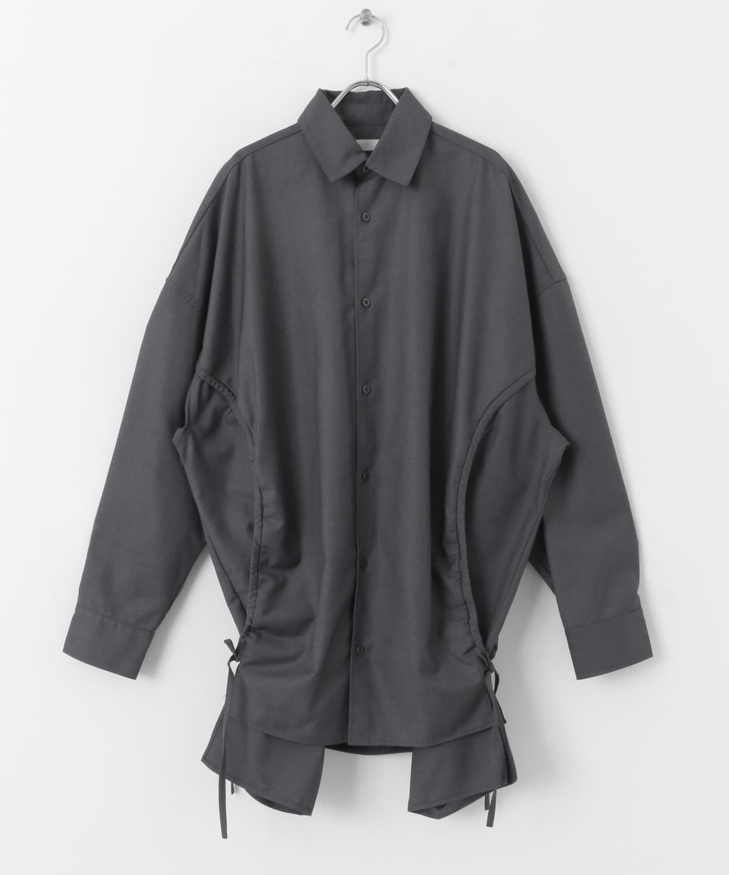 『わたべ×SOP』ドローコードデザインルーズシャツ GRAY M