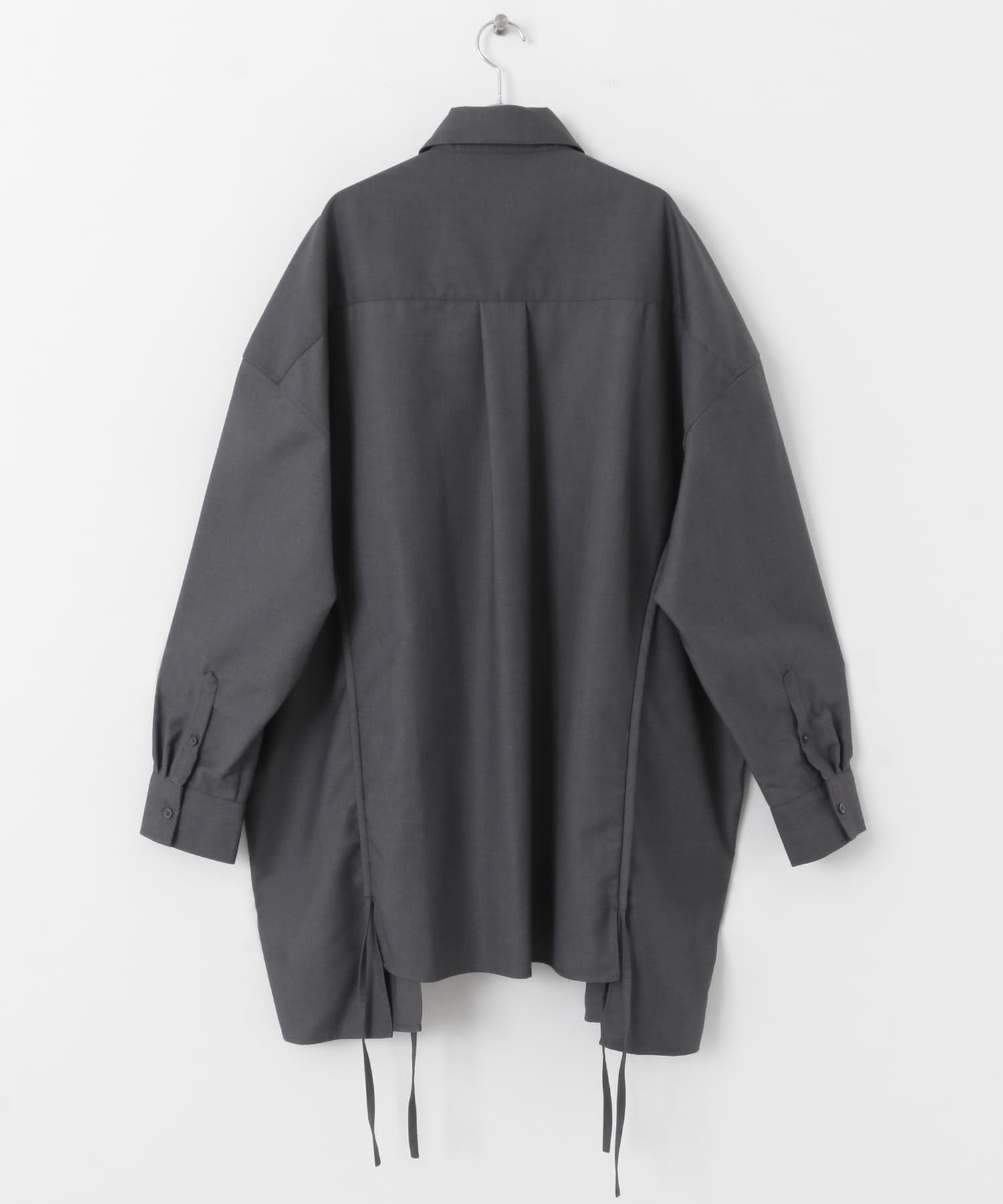 『わたべ×SOP』ドローコードデザインルーズシャツ GRAY M