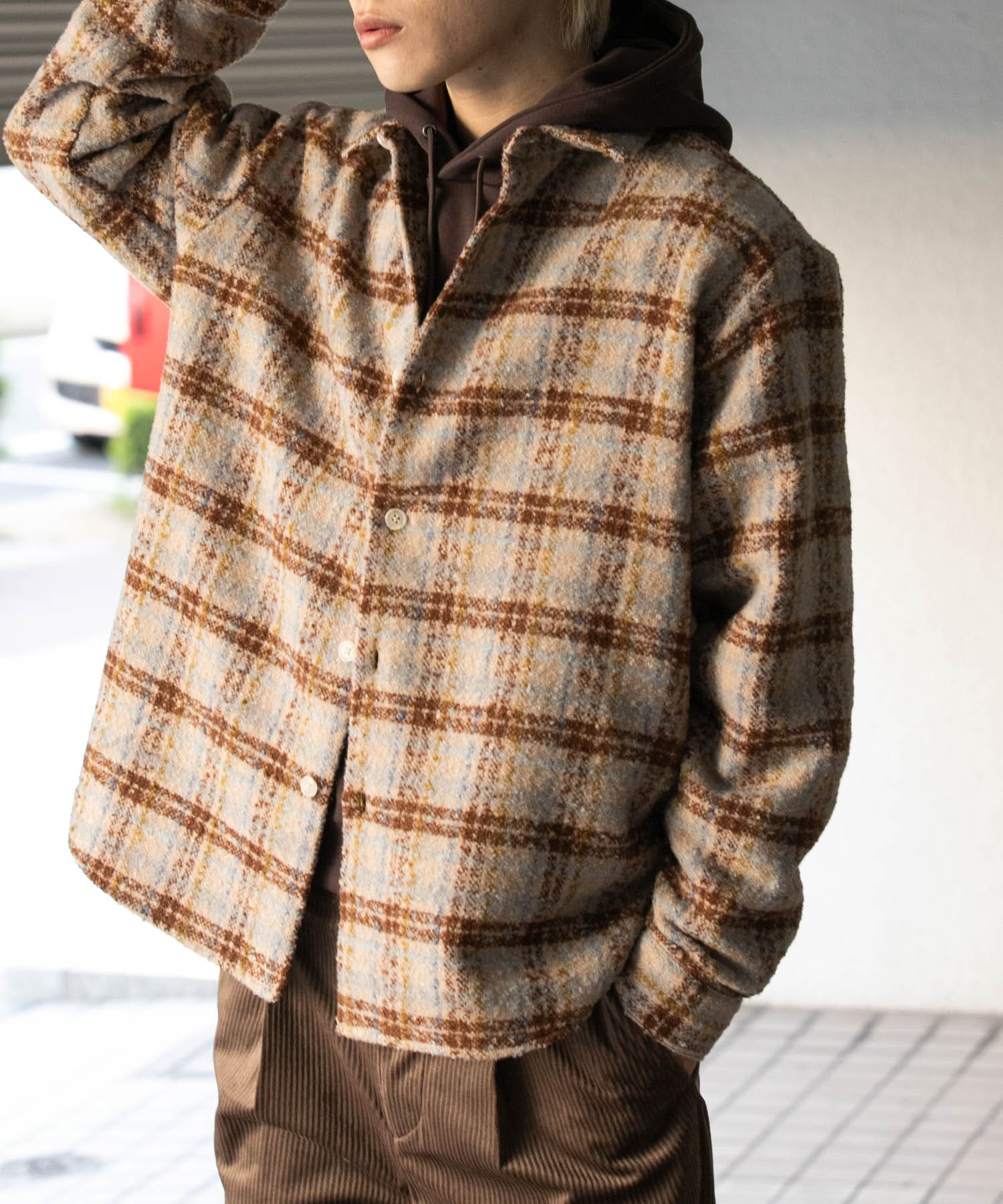 ブークレチェックルーズシャツ