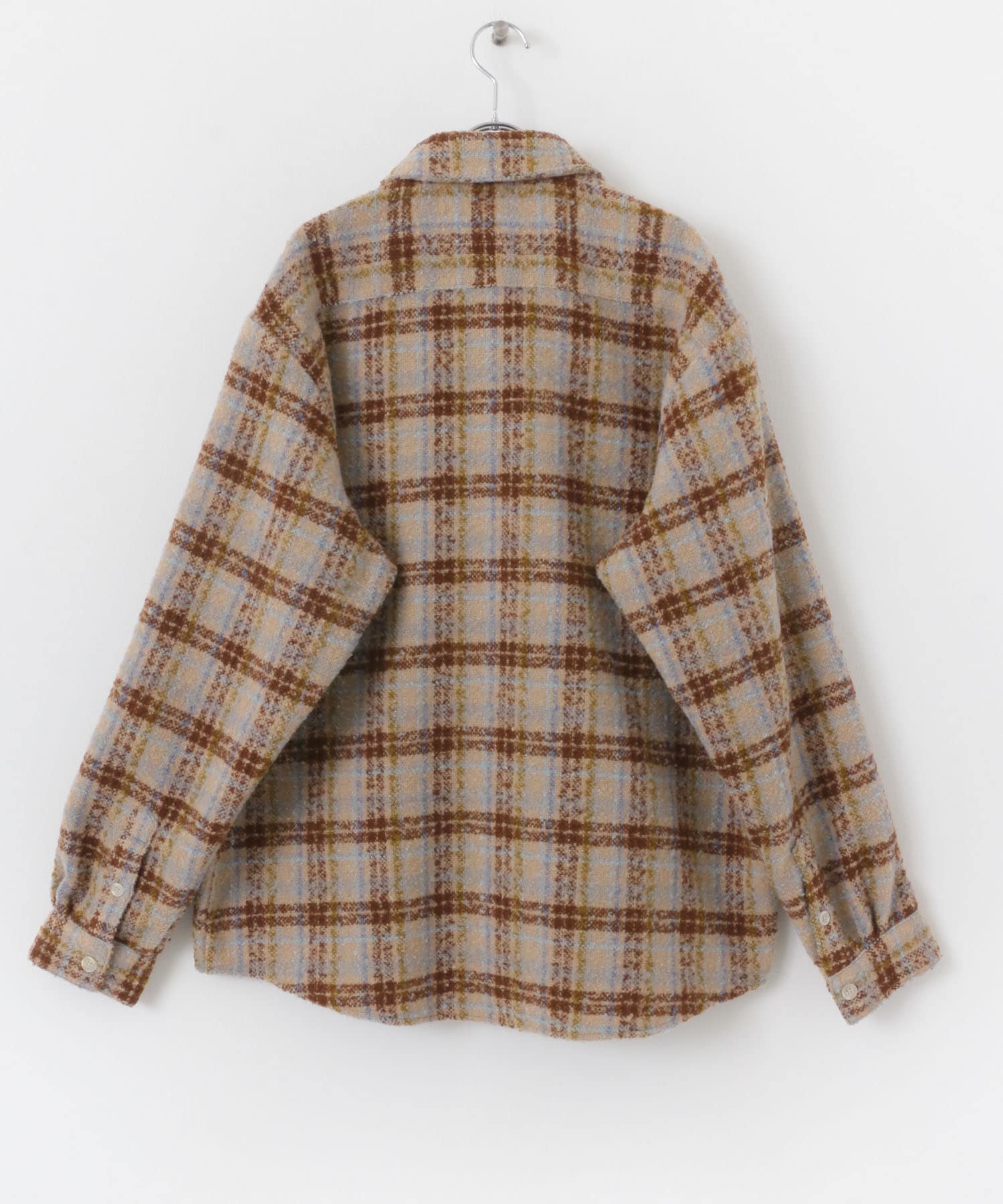 ブークレチェックルーズシャツ BEIGE M