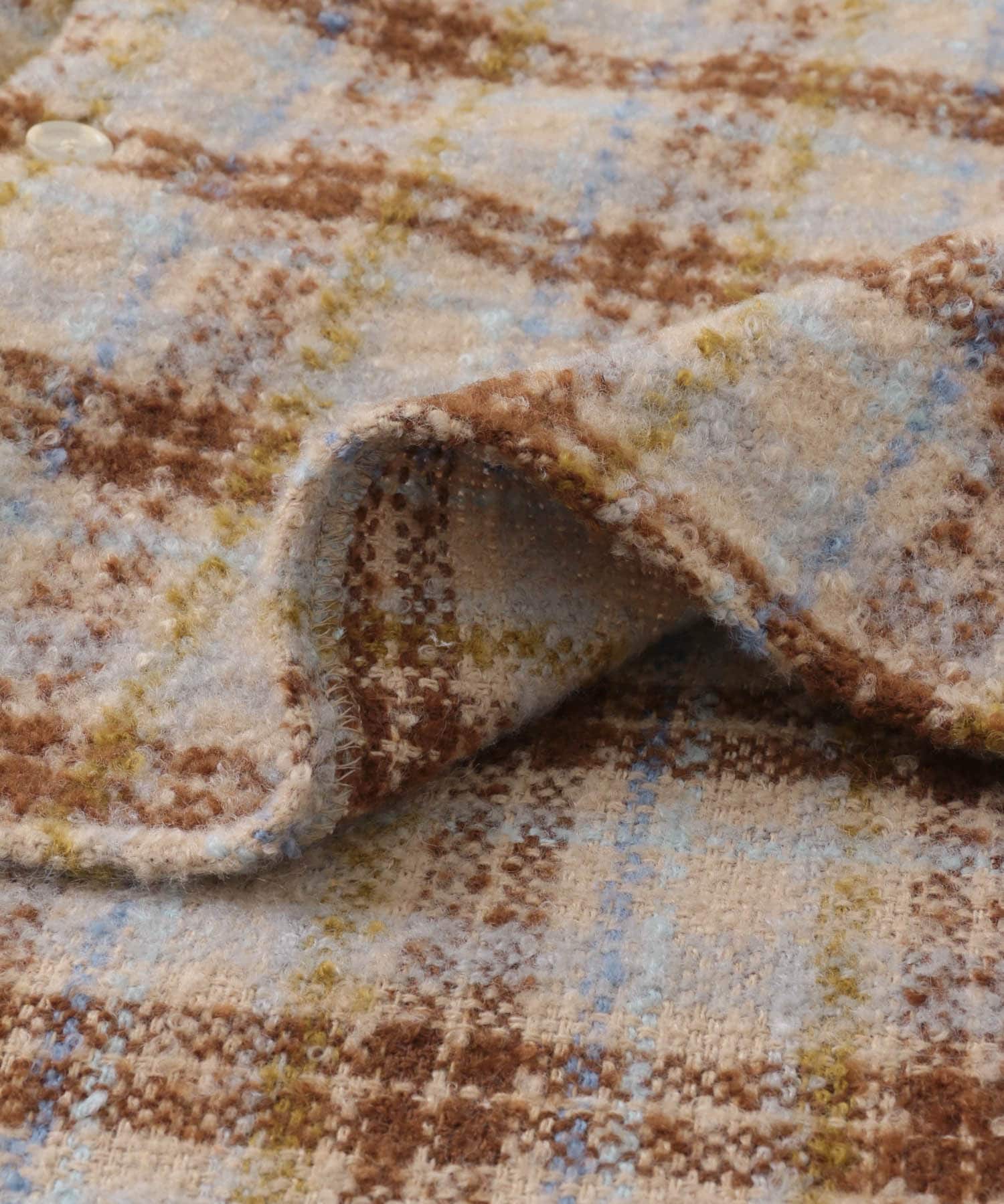 ブークレチェックルーズシャツ BEIGE M
