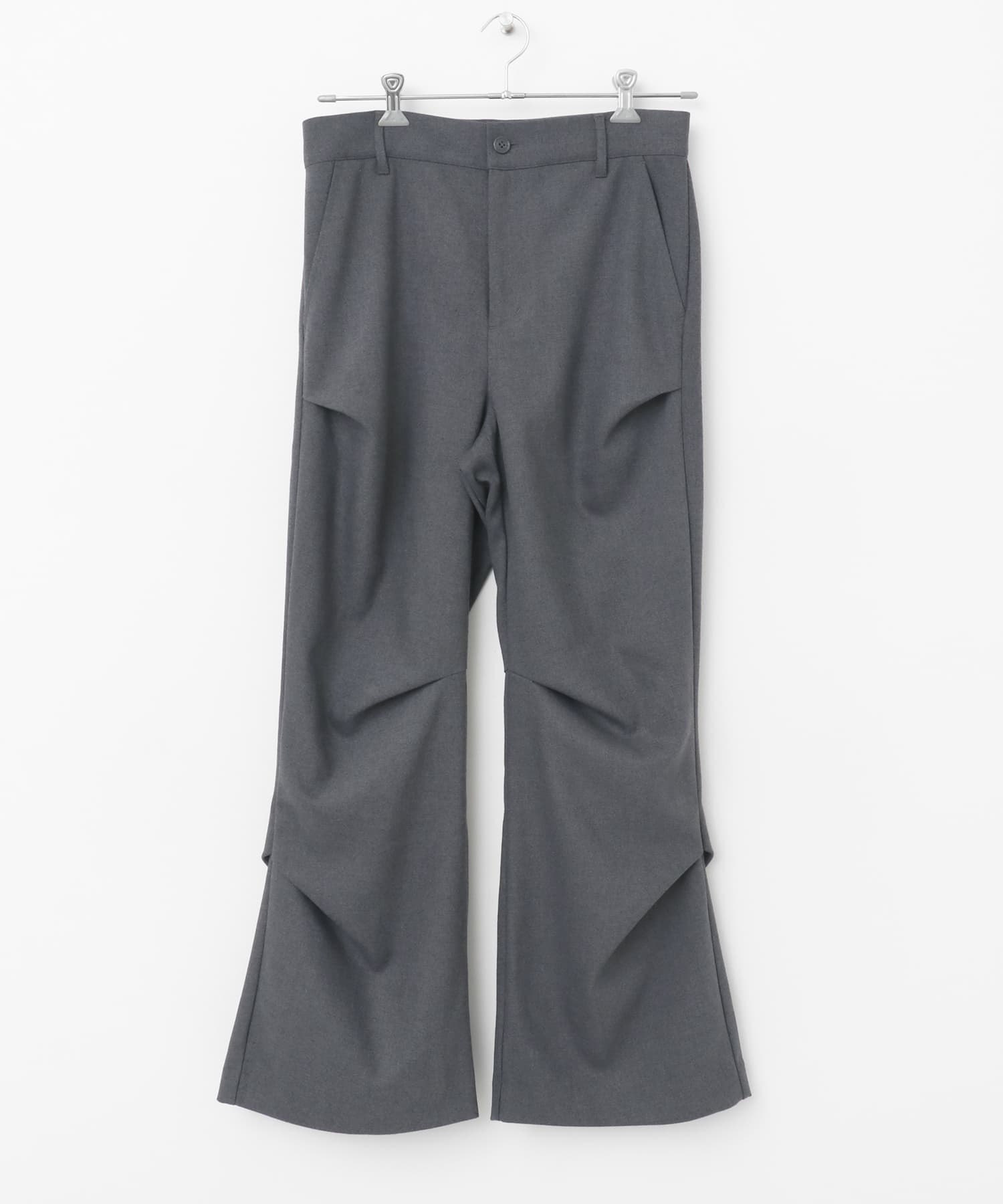 ウールライクランダムタックパンツ GRAY M